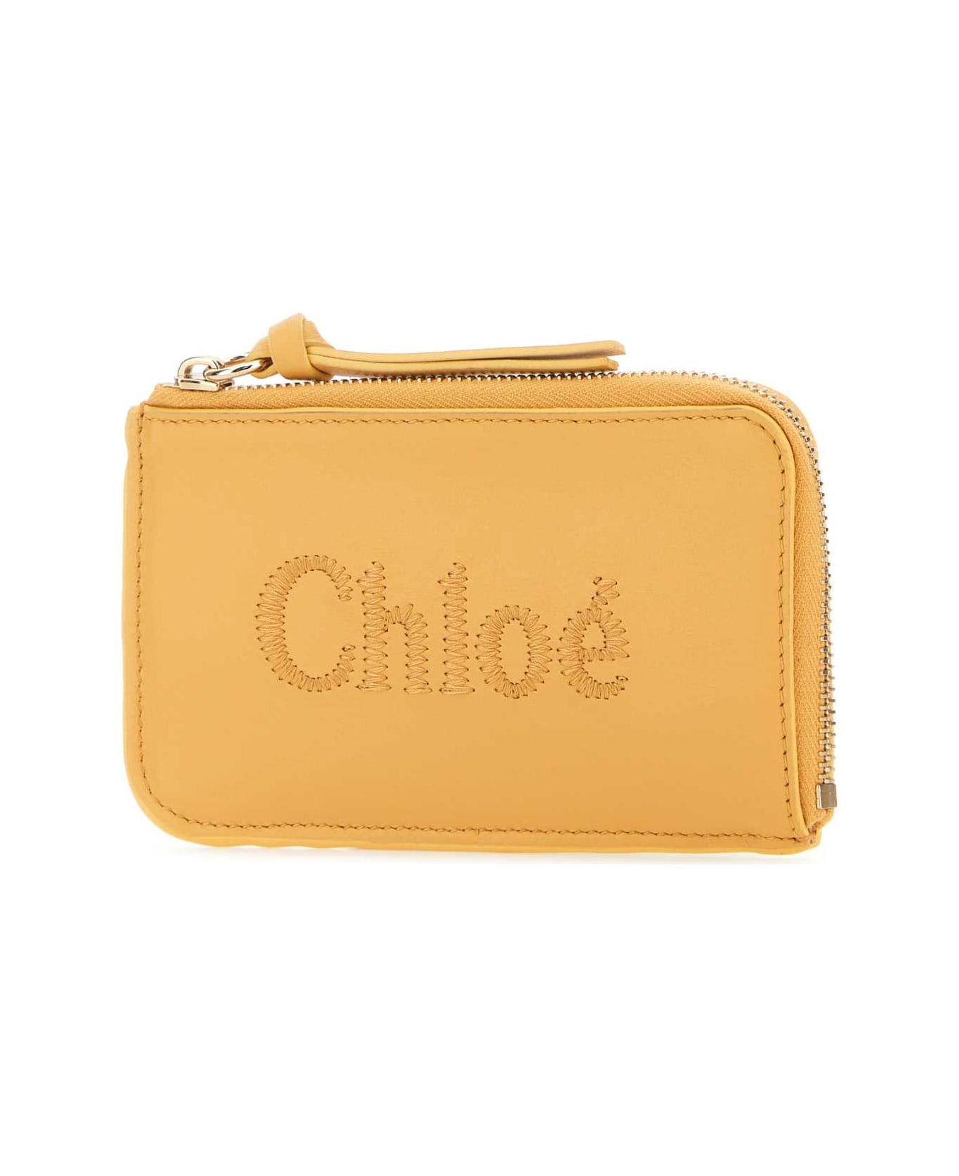 Chloé Mustard Leather Card Holder - HONEYGOLD