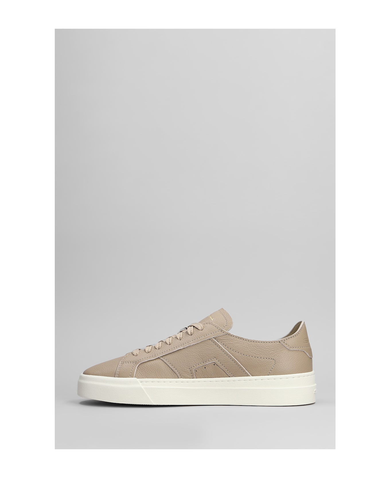 Santoni Dbs Sneakers In Taupe Leather - taupe