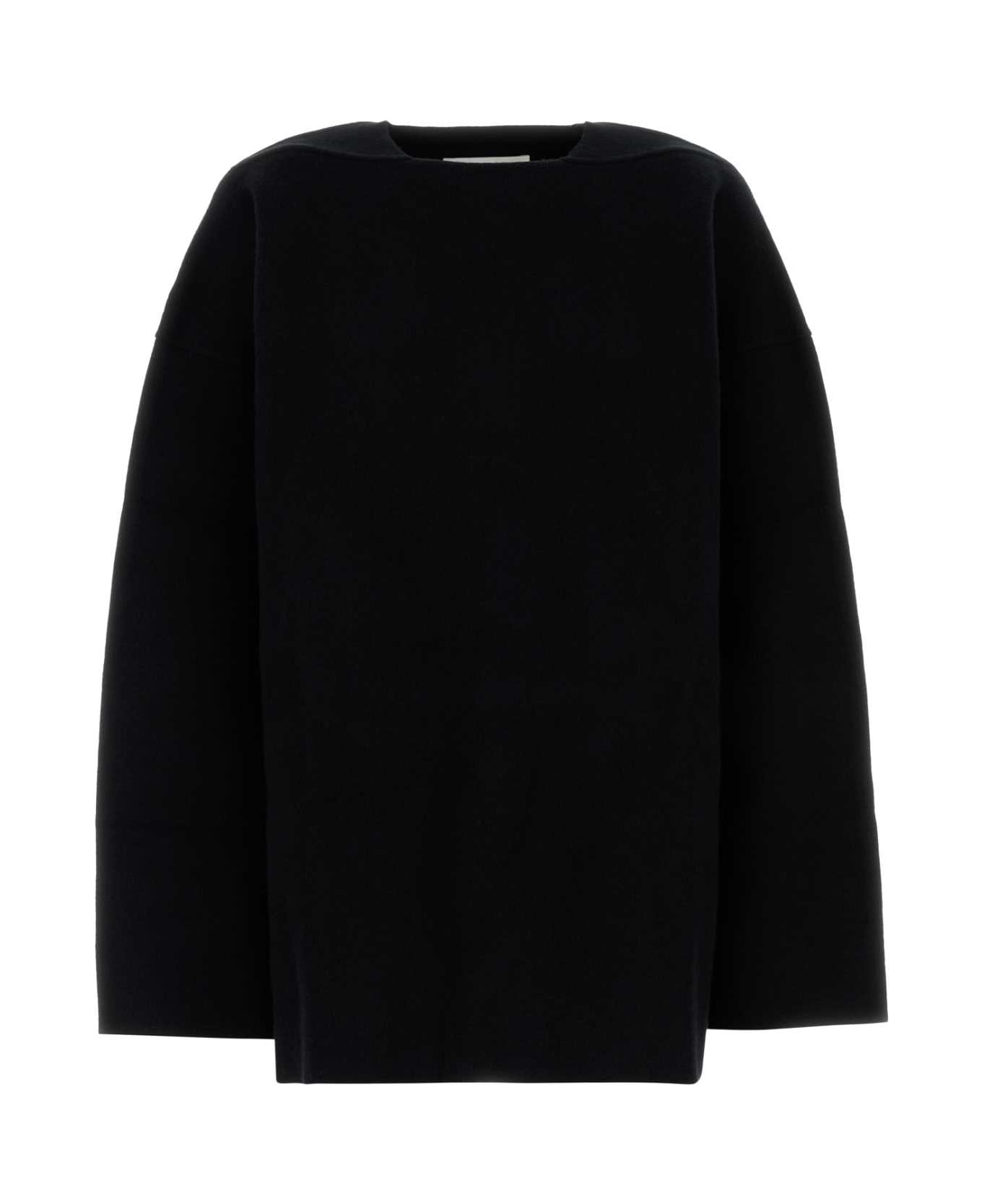 Jil Sander Black Wool Blend Oversize Sweater - BLACK