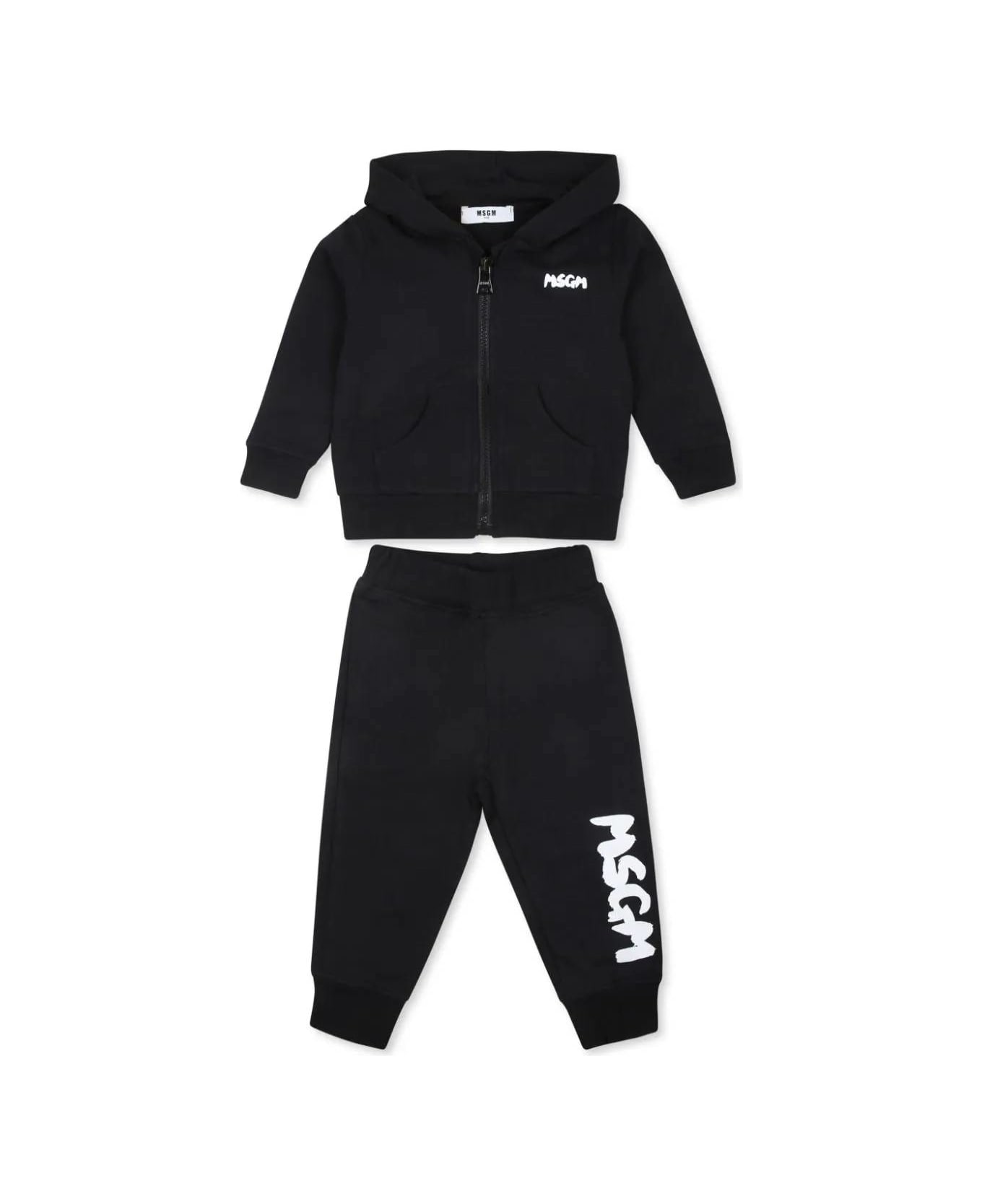 MSGM Completo Sportivo Con Logo - Black