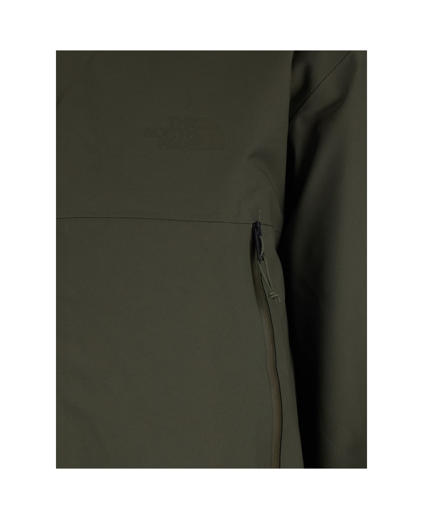 The North Face Green Jacket With Drawstring Hood In Tech Fabric Man - Green