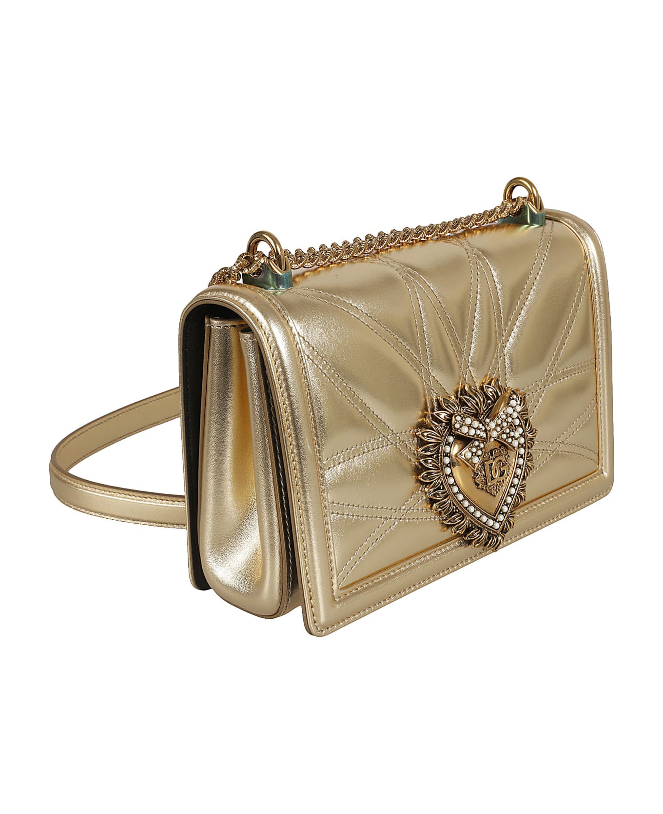 Dolce & Gabbana Devotion Quilted Shoulder Bag - Gold
