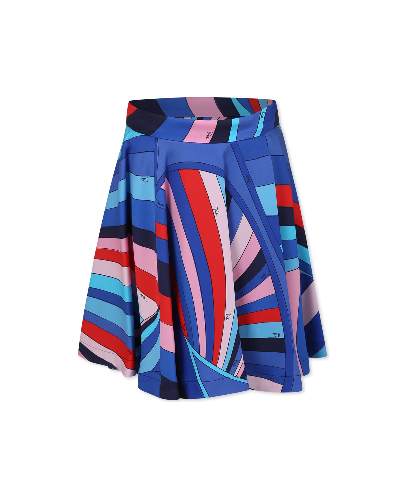 Pucci Multicolor Skirt For Girl With Marble Print - Multicolor