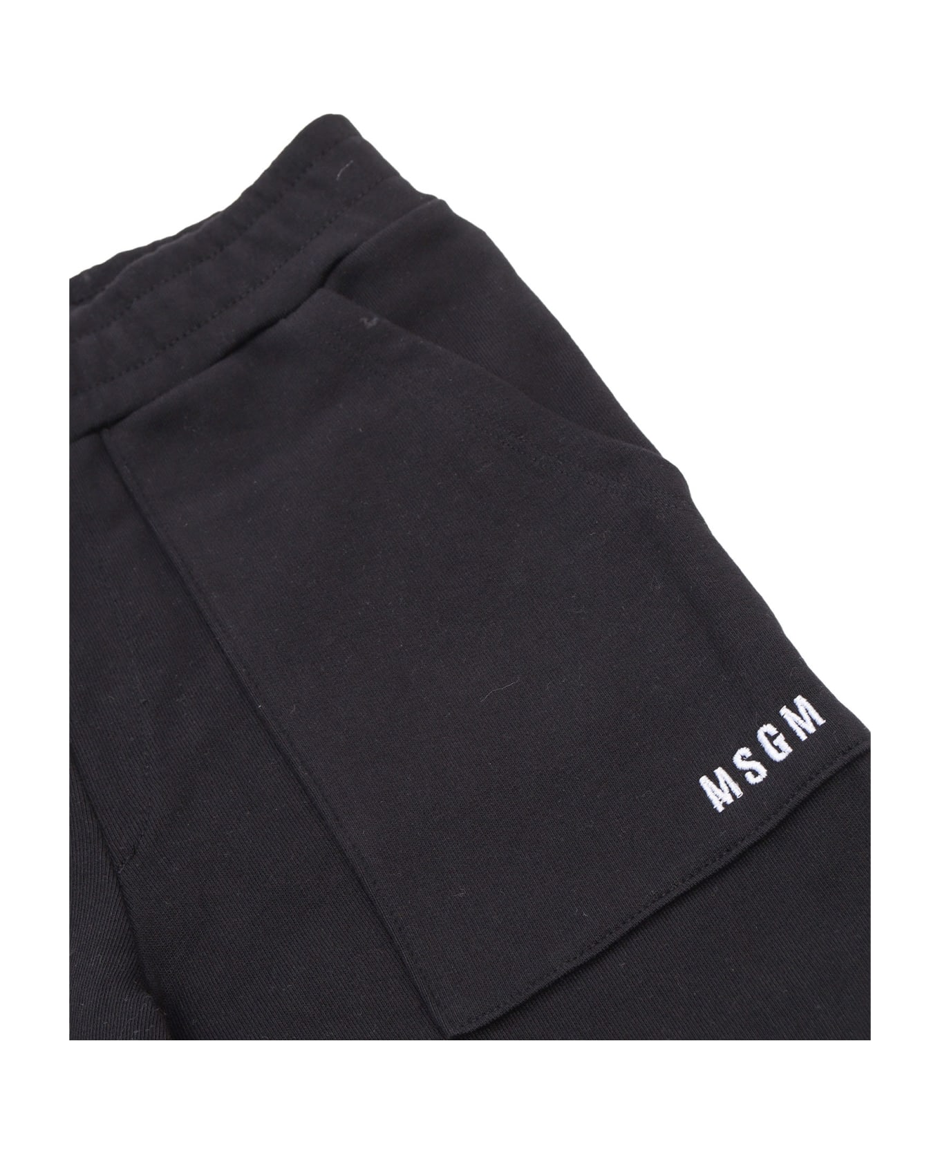 MSGM Black Cargo Pants - BLACK