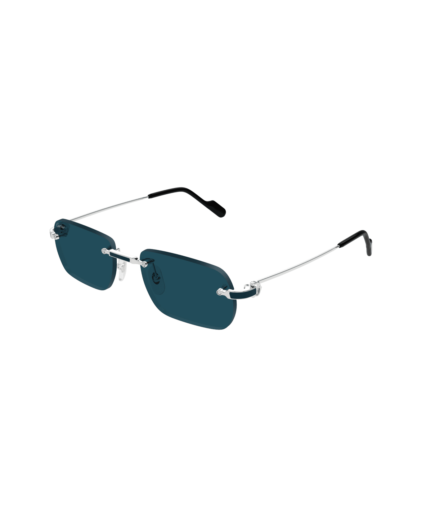 Cartier Eyewear Cartier Ct0498s C De Cartier 004 Silver Blue Sunglasses - Argento