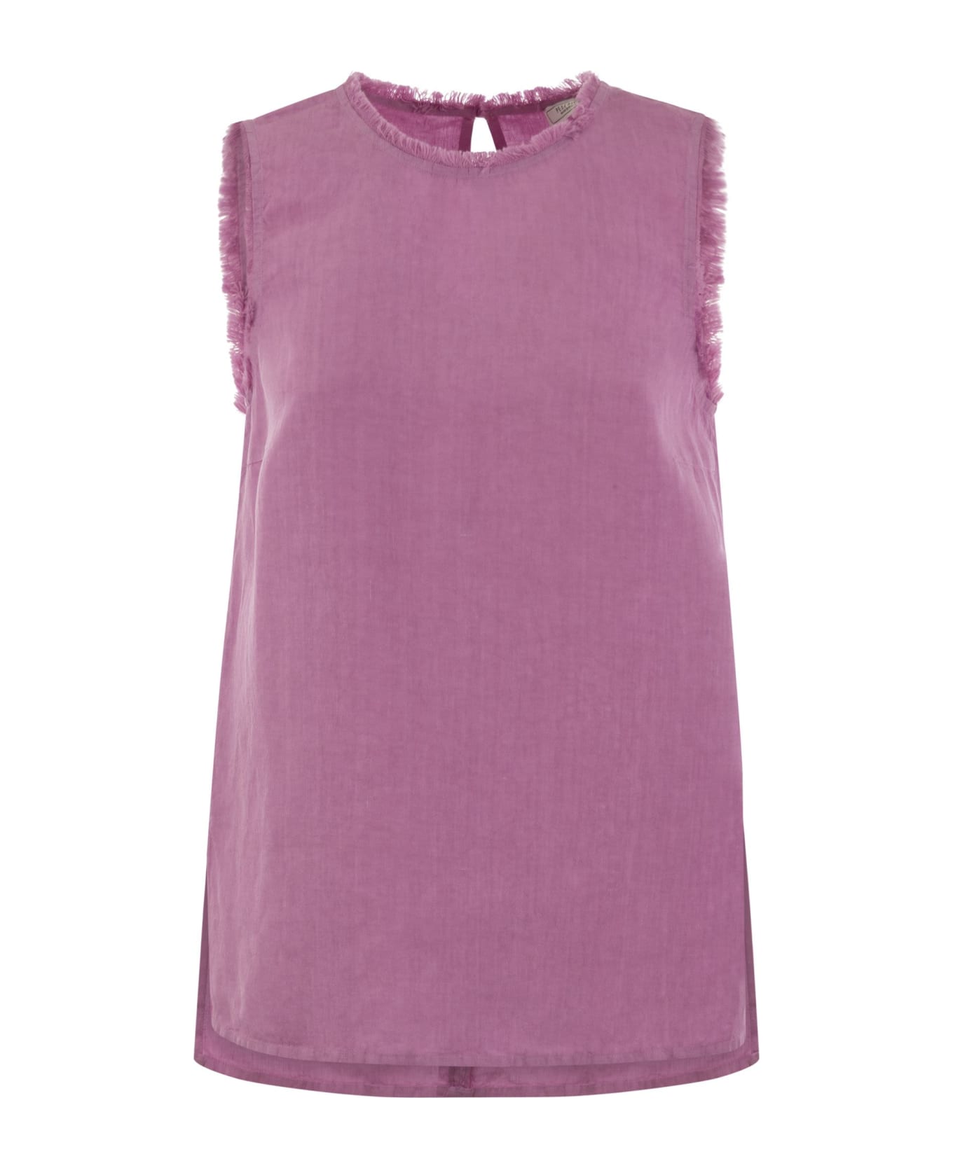 Peserico Sleeveless Linen Top - Pink タンクトップ