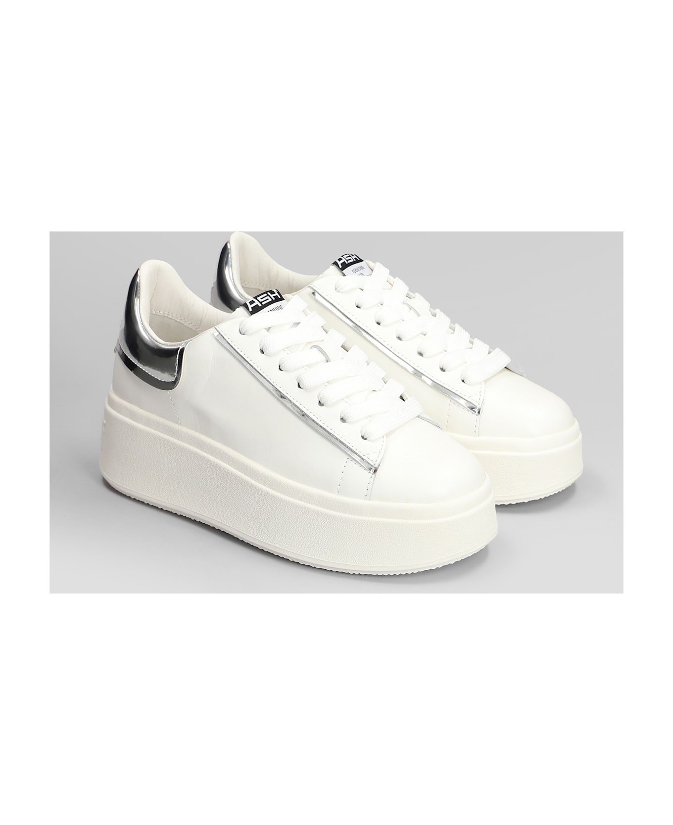 Ash Moby Bis Sneakers In White Leather - white