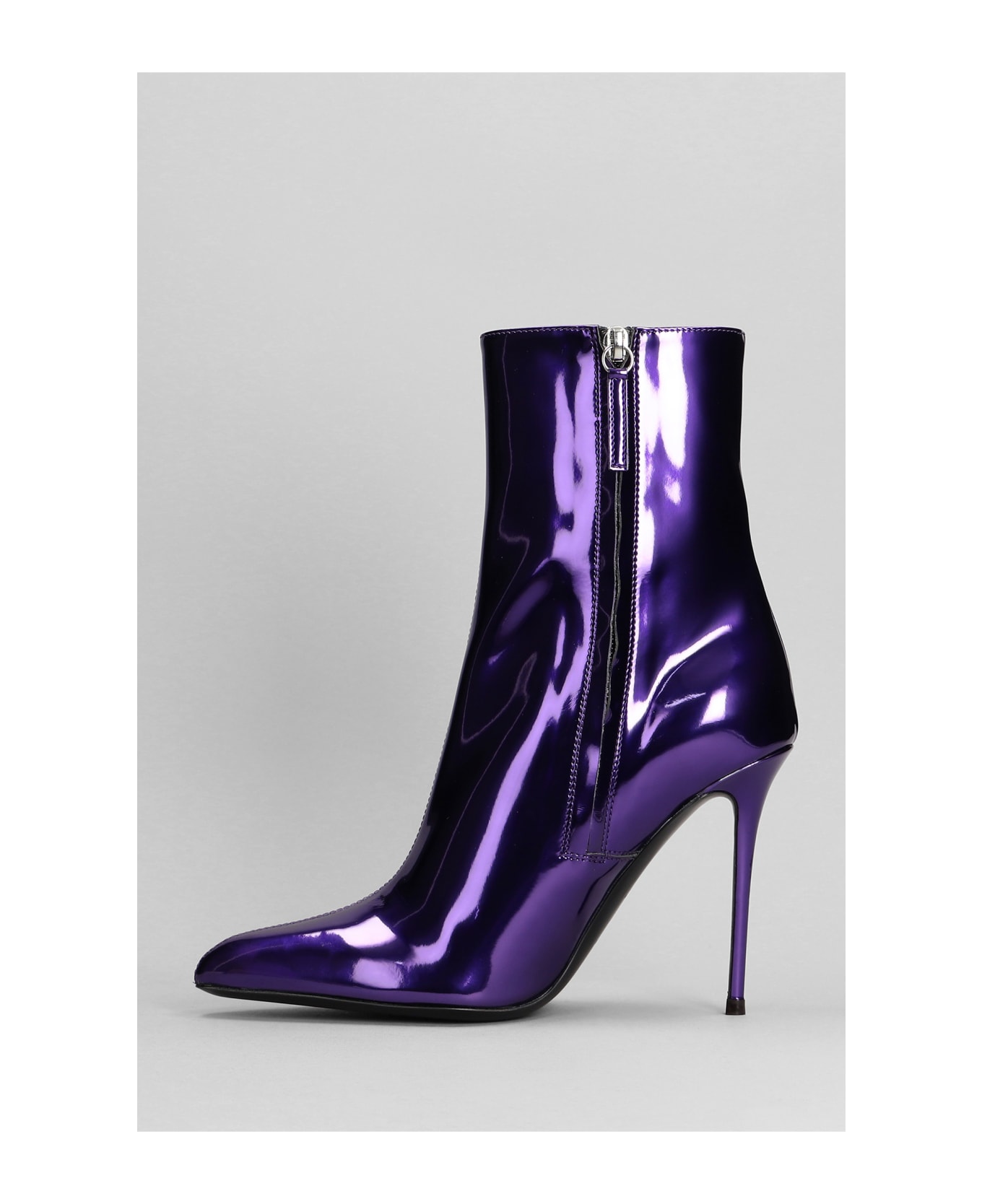 Giuseppe Zanotti Brytta High Heels Ankle Boots In Viola Patent Leather - Viola ブーツ