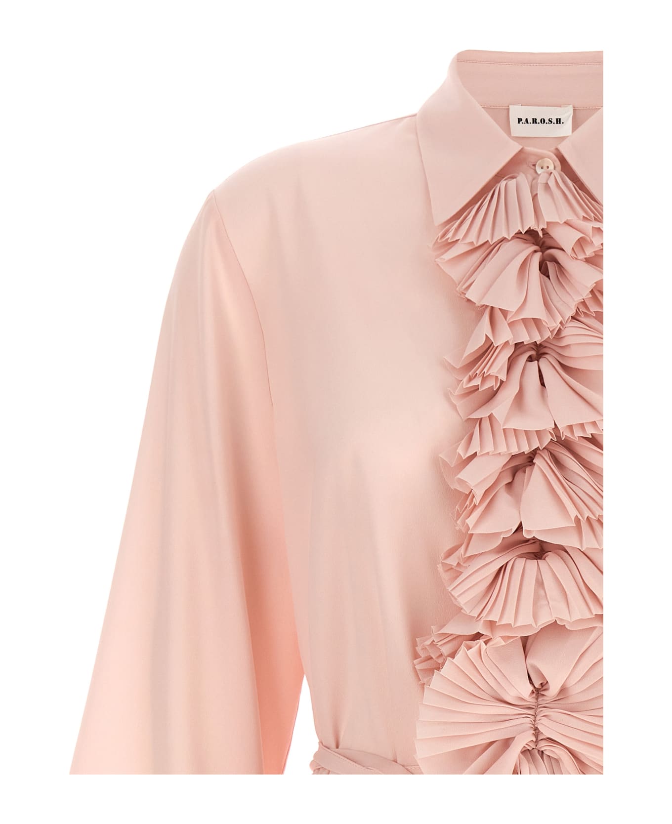 Parosh Ruffles Shirt - Pink