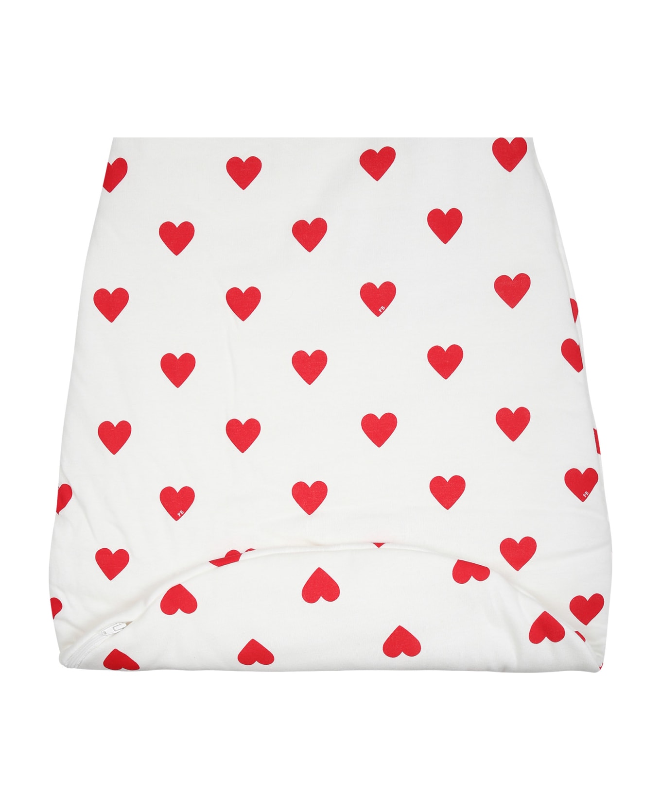 Petit Bateau White Sleeping Bag For Baby Girl With Hearts - White