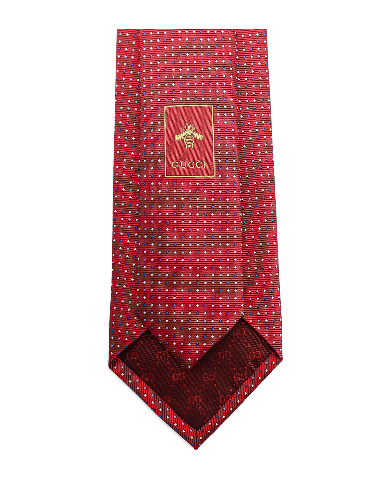 Gucci Silk Tie With Gudots Motif - Red