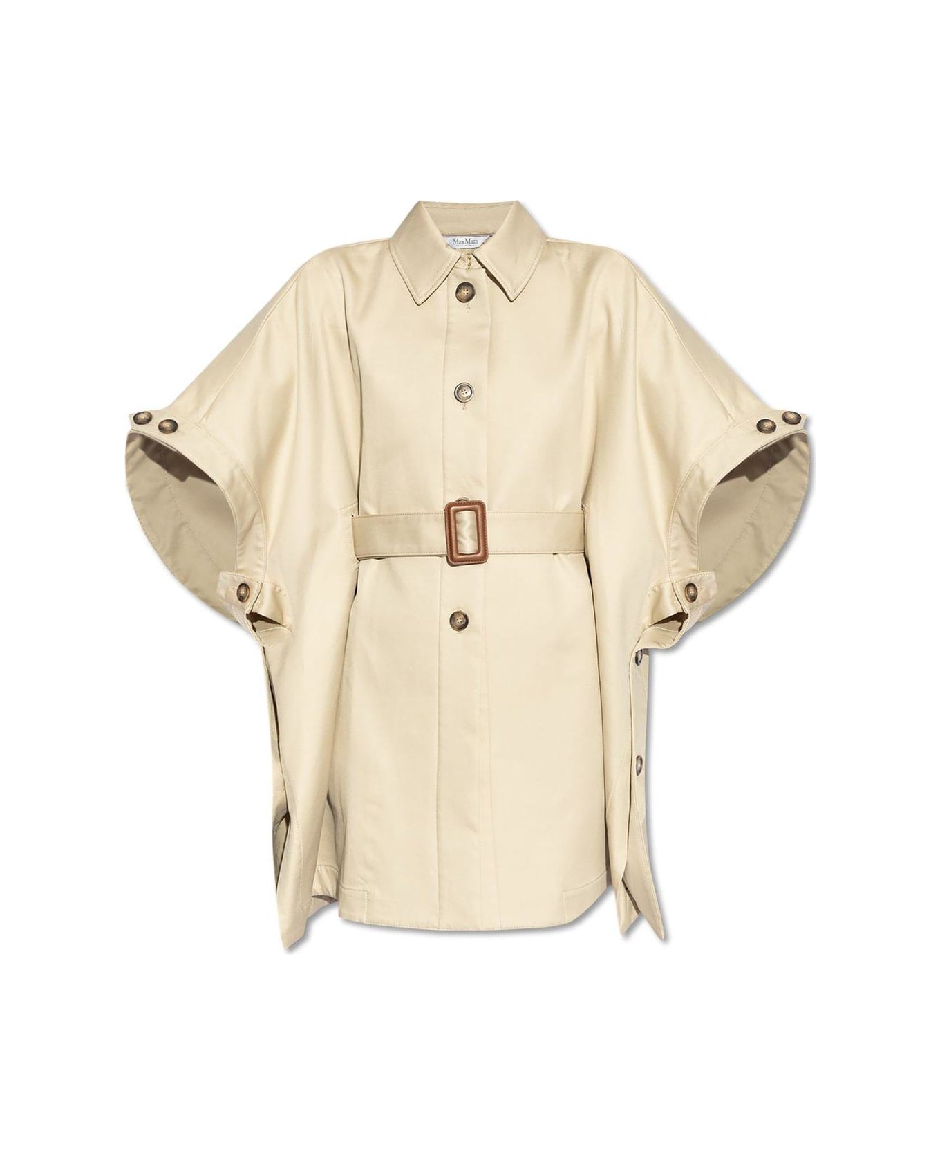 Max Mara Agape Belted Poncho - Beige