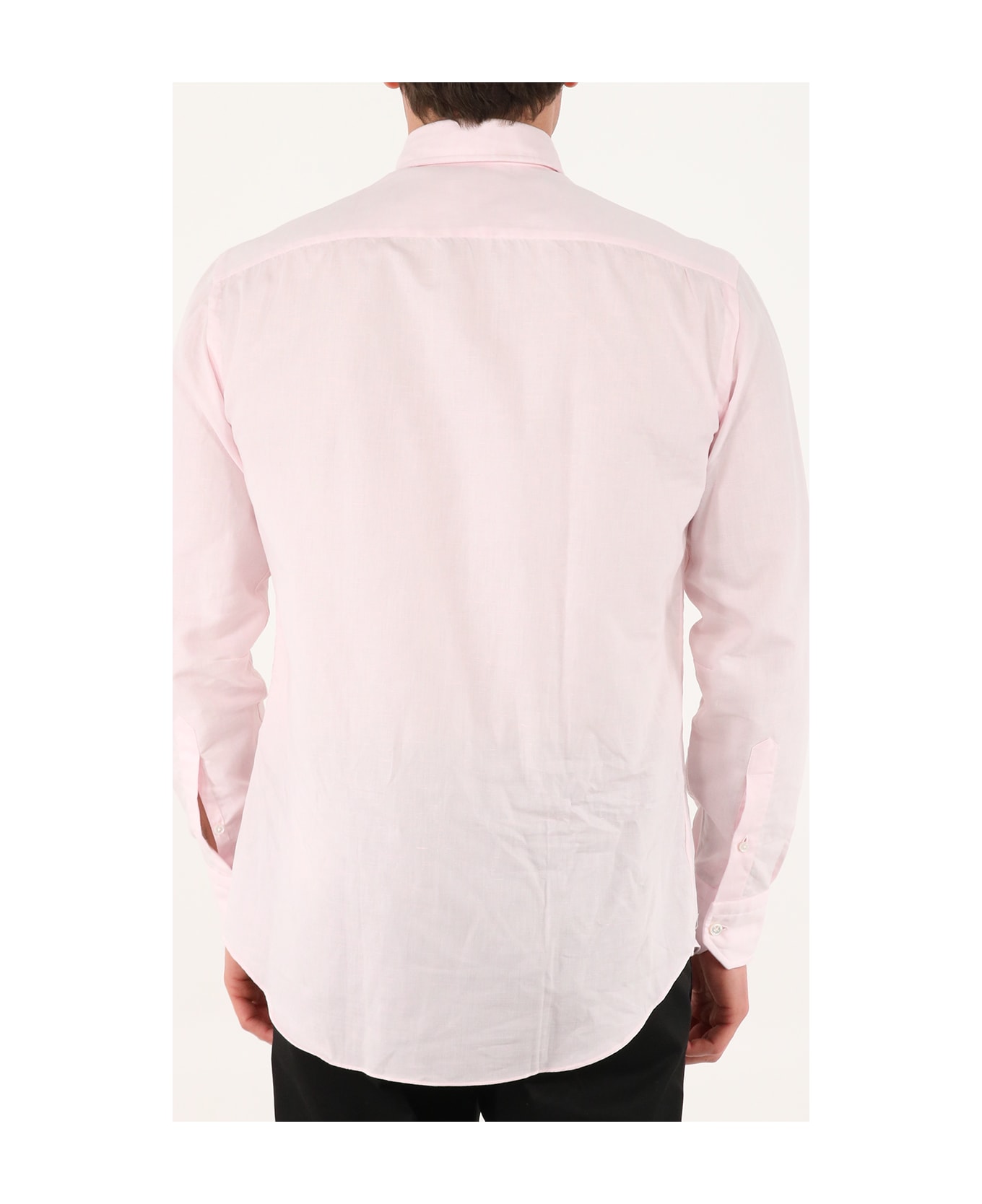 Salvatore Piccolo Pink Shirt With Open Collar - PINK