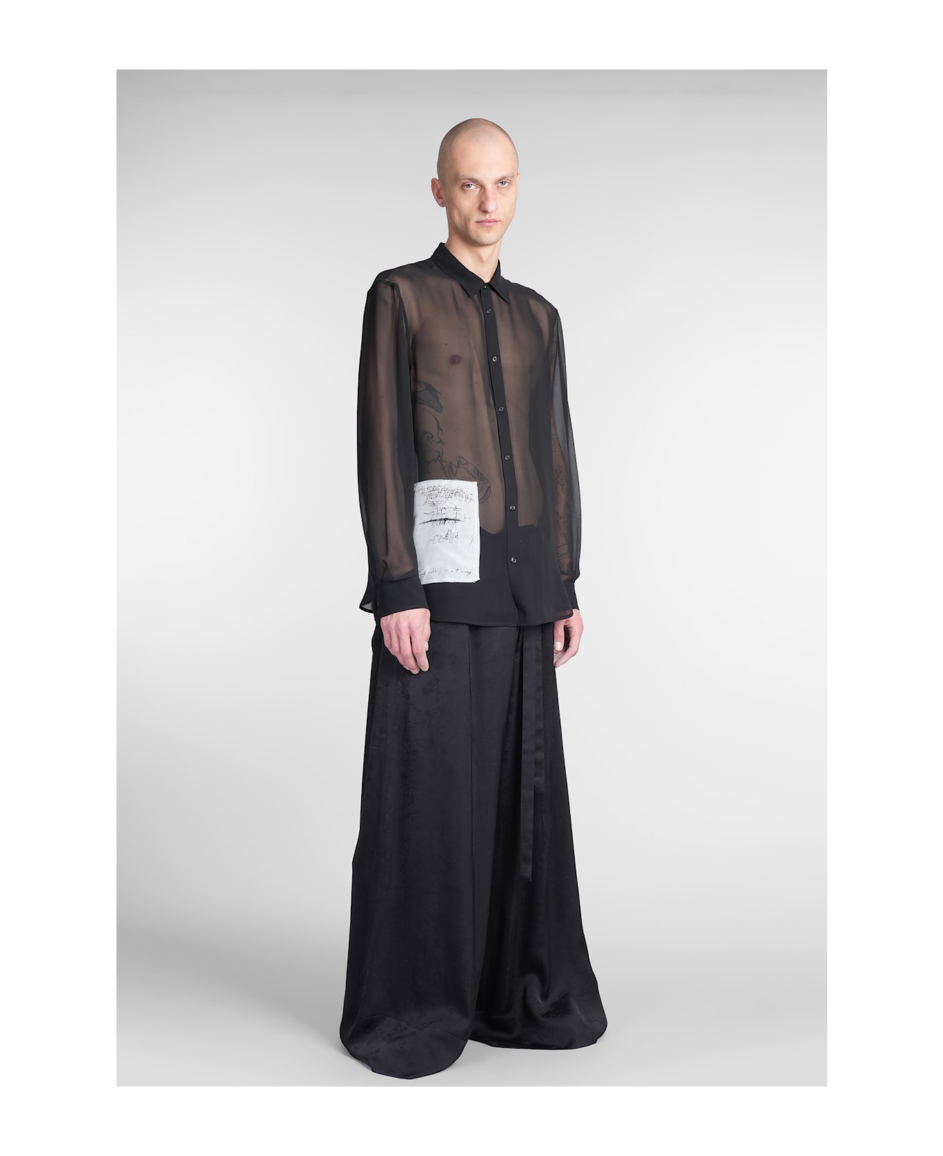 Ann Demeulemeester Andre Shirt In Black Silk - black