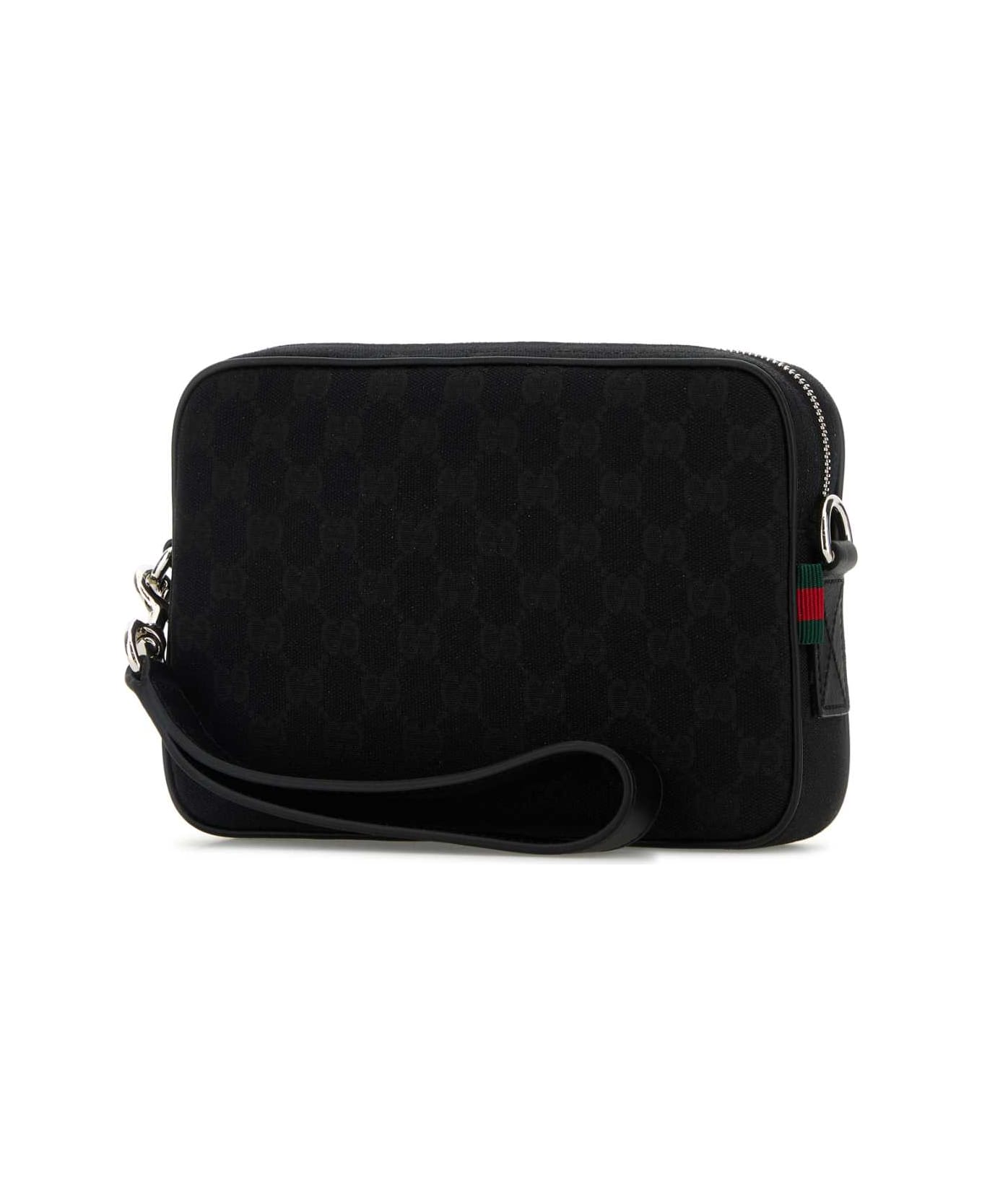 Gucci Black Gg Fabric Clutch - BLKBLKBLKVR