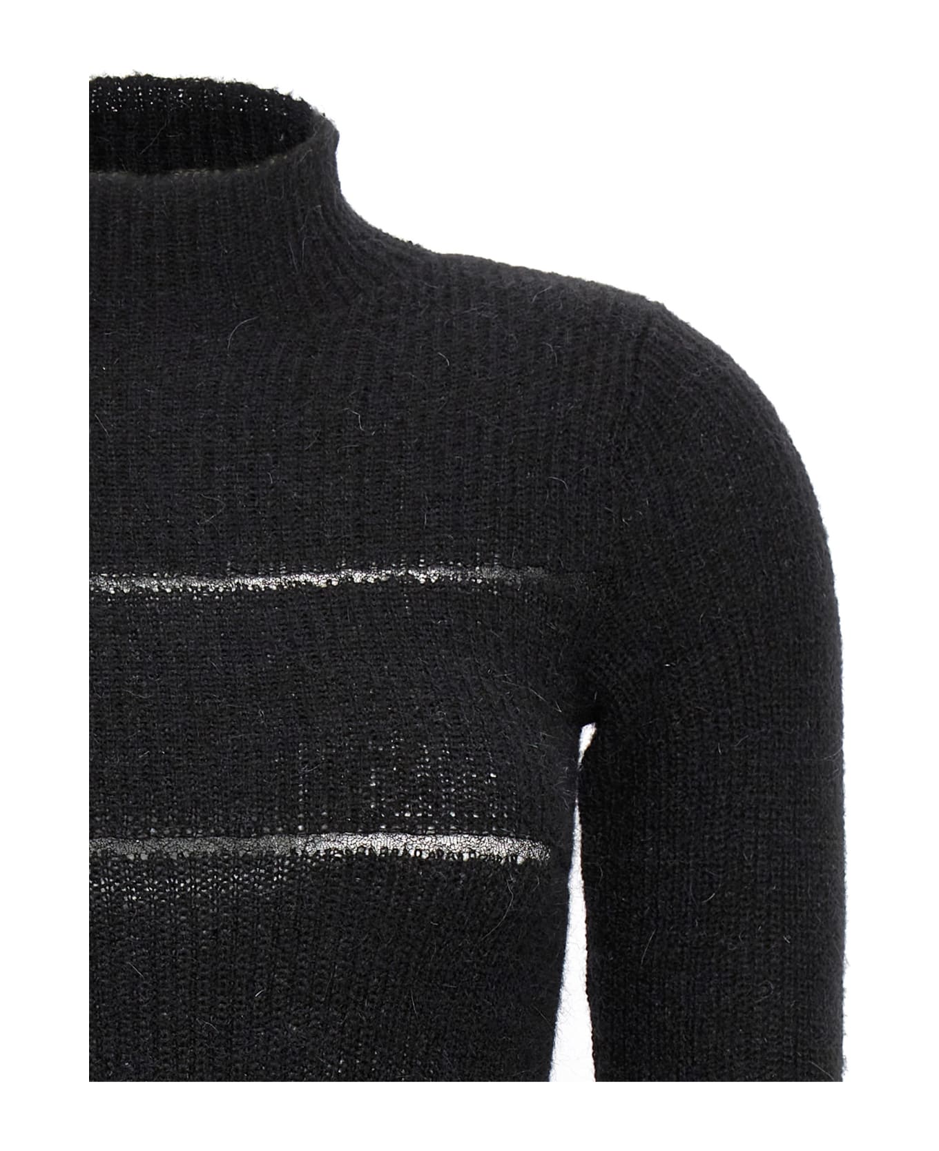 MSGM Organza Insert Sweater - Black  