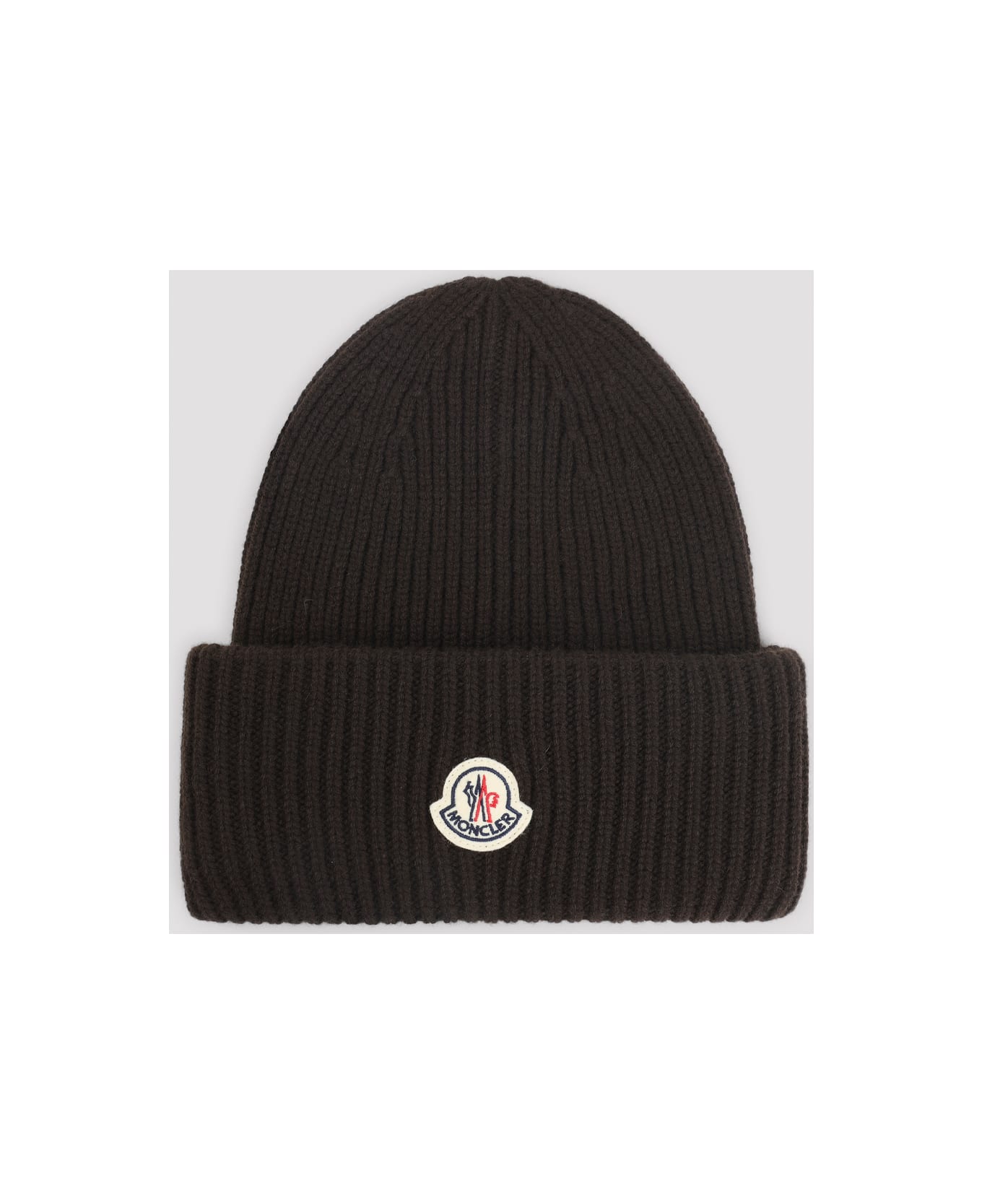 Moncler Virgin Wool Hat - Brown