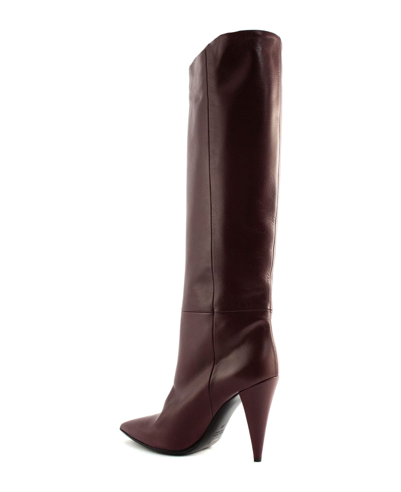 Strategia Bordeaux Leather High Boots - Bordo