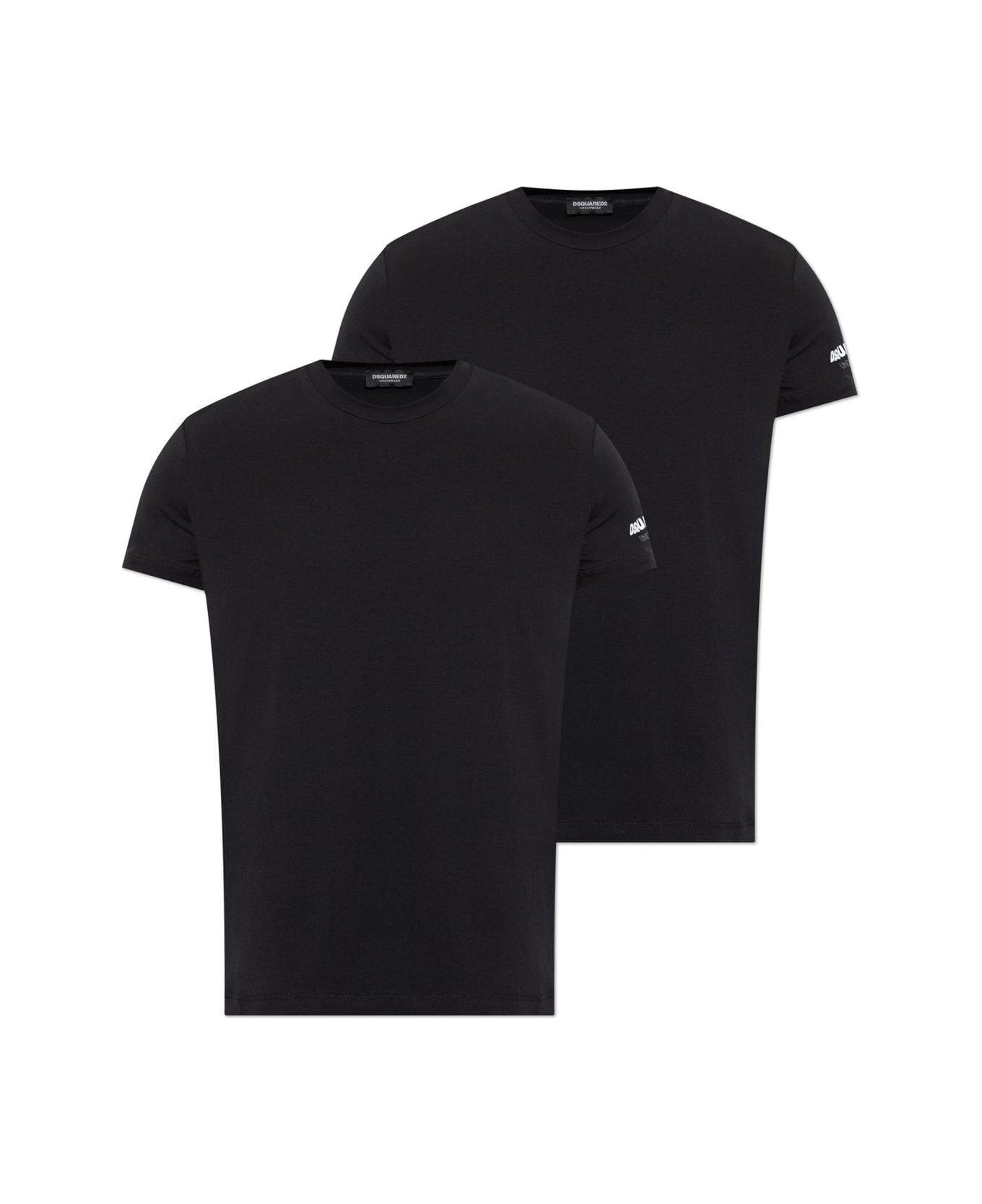 Dsquared2 Logo Printed Two-pack T-shirt - Black