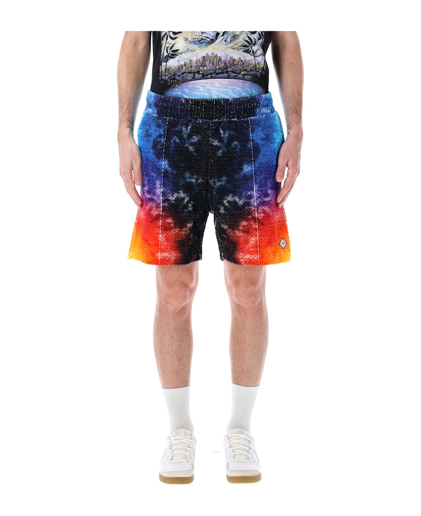 Casablanca Gradient Towelling Shorts - BLACK GRADIENT