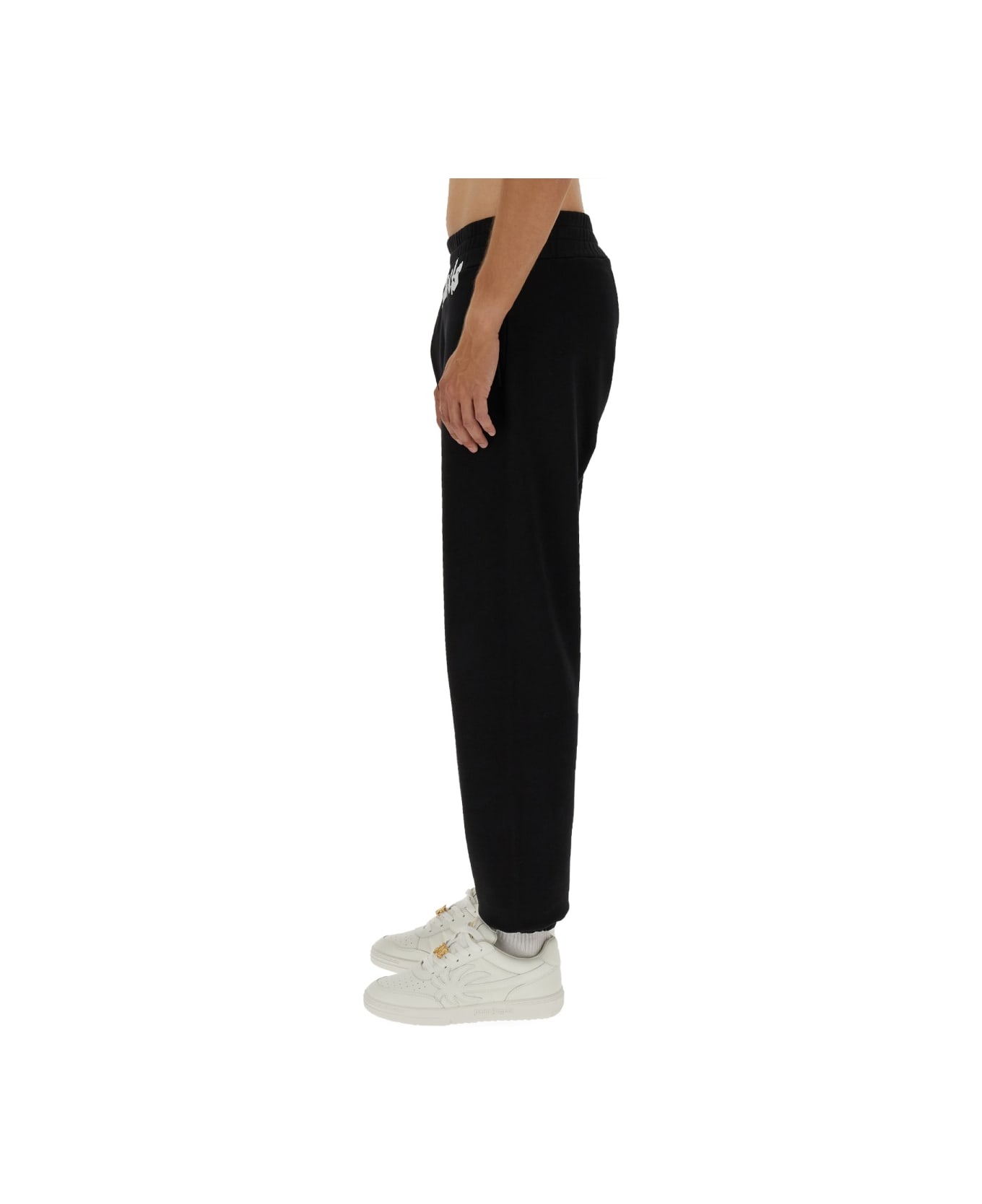 Palm Angels Jogging Pants With Logo - BLACK OFF WHITE