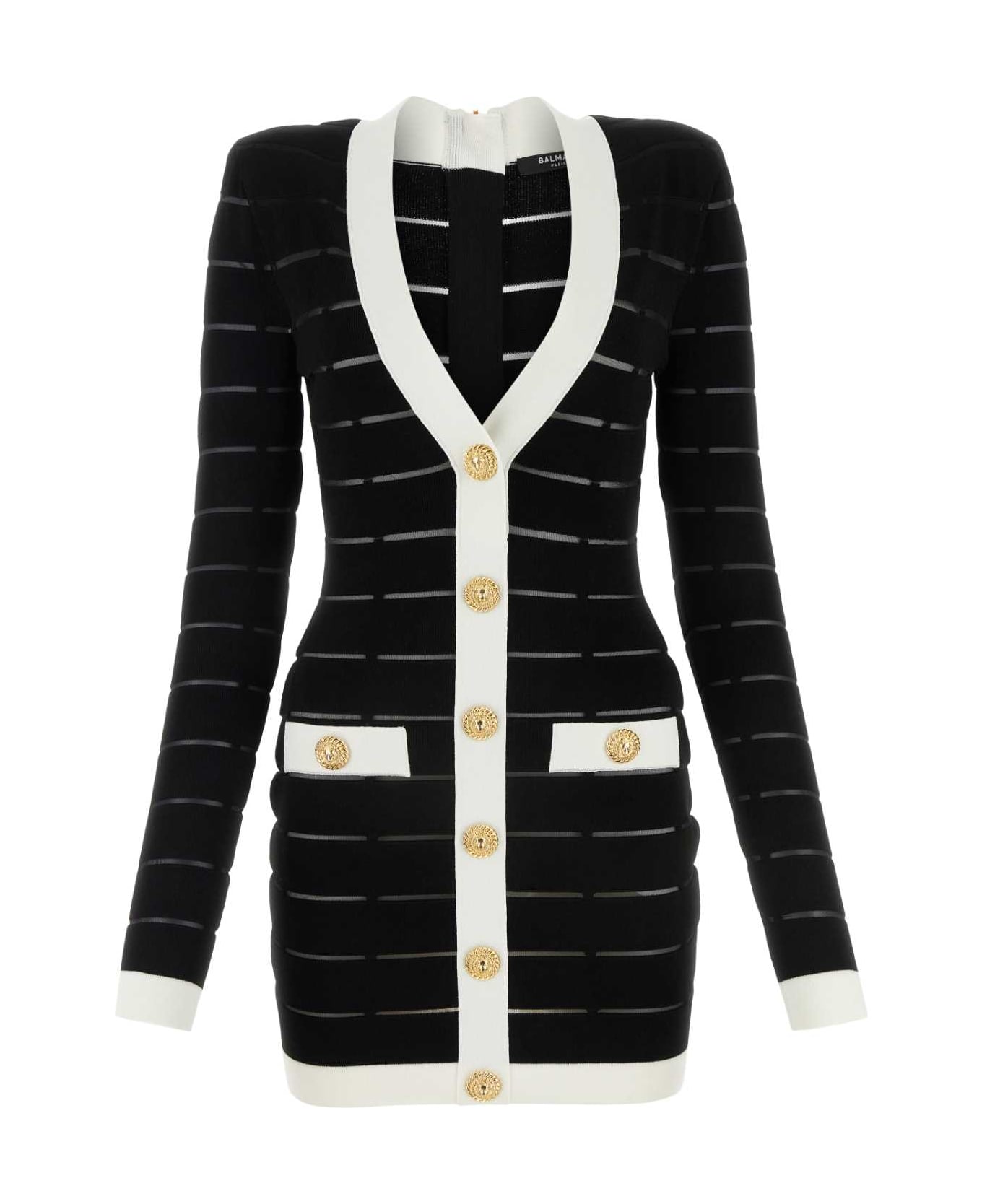 Balmain Black Viscose Blend Dress - NOIRBLANC