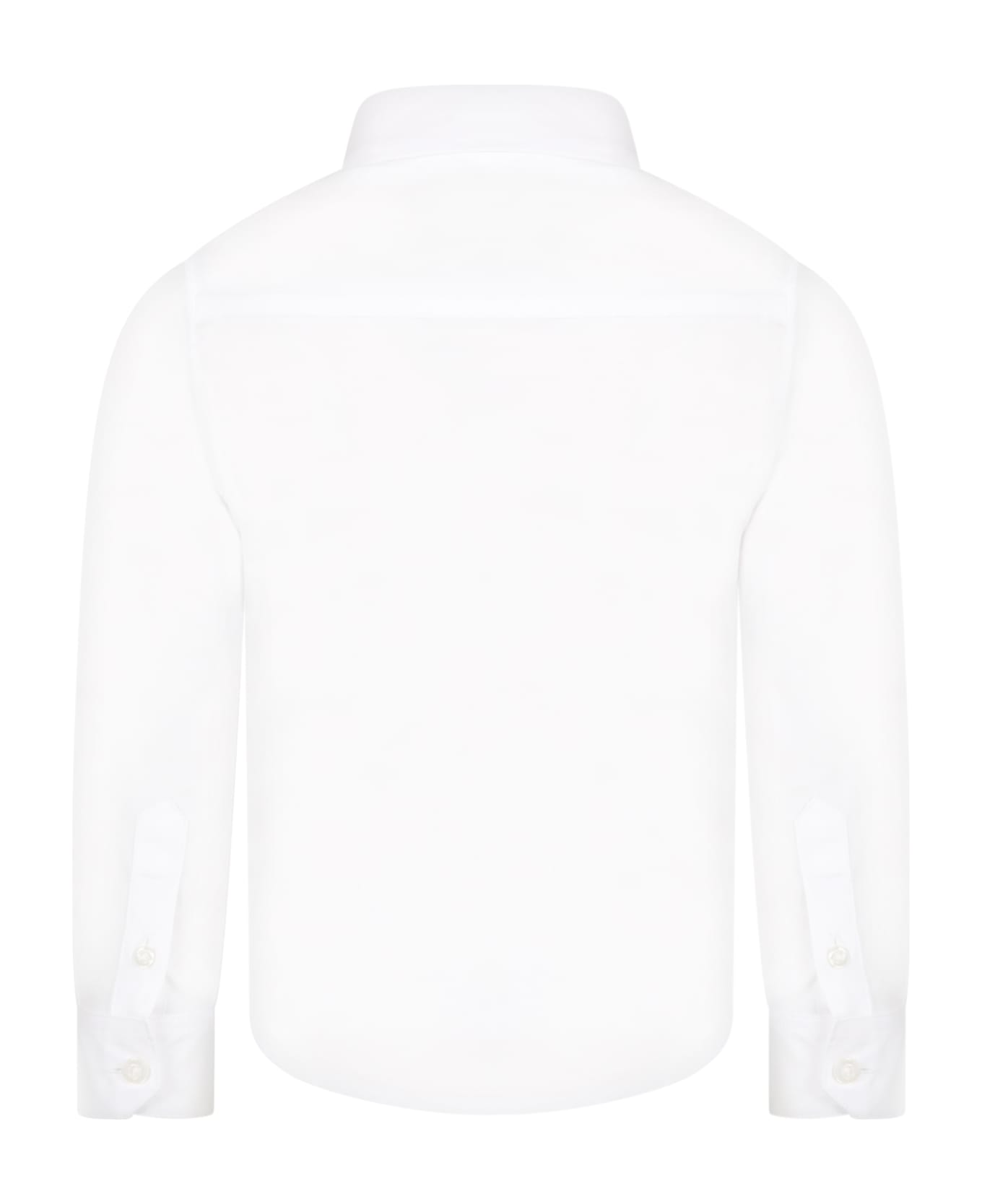 Hugo Boss White Shirt For Boy With Logo - White
