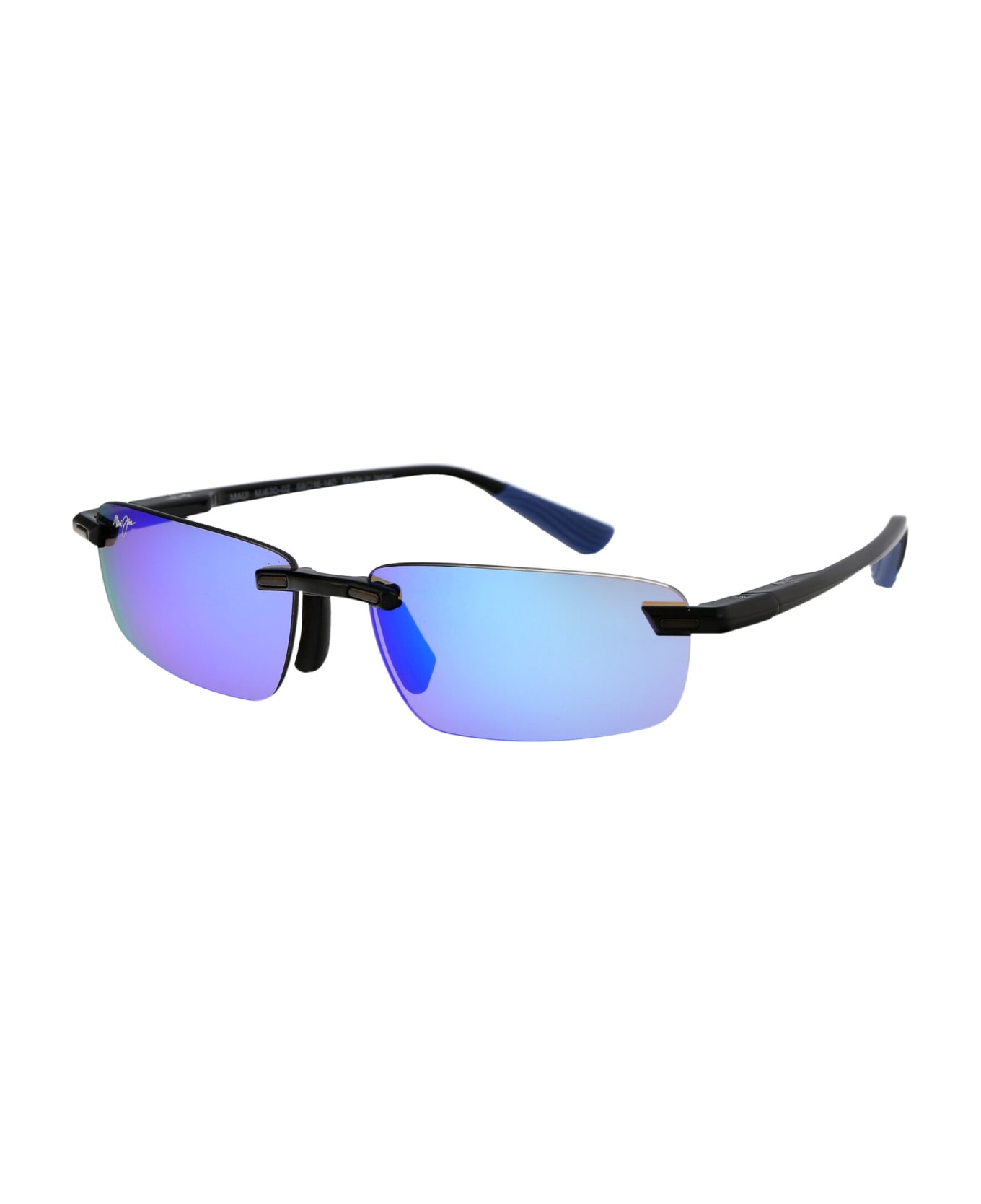 Maui Jim Ilikou Sunglasses - 02 BLUE HAWAII ILIKOU SHINY BLACK W/ BLUE