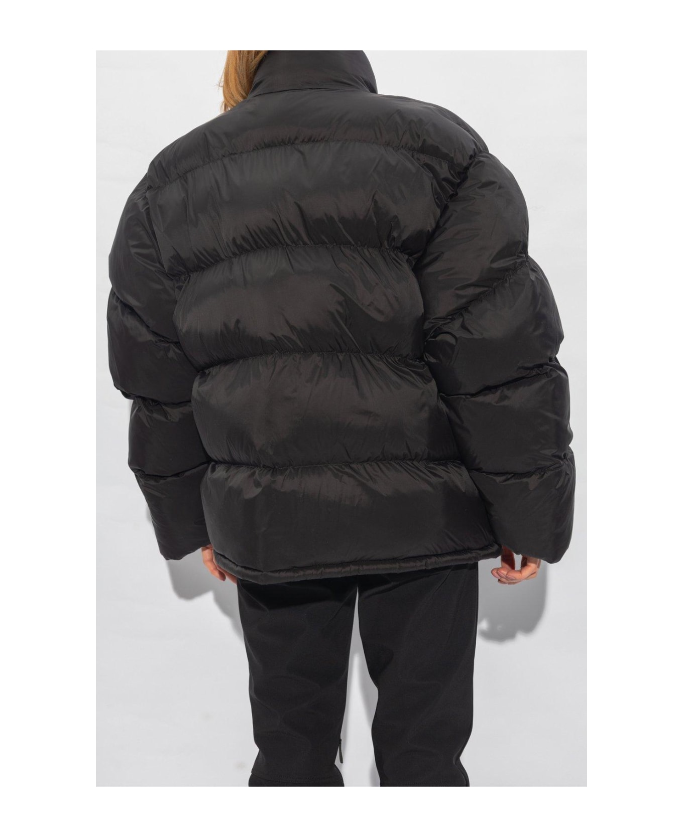 Balenciaga Nylon Down Jacket With Logo - BLACK ダウンジャケット