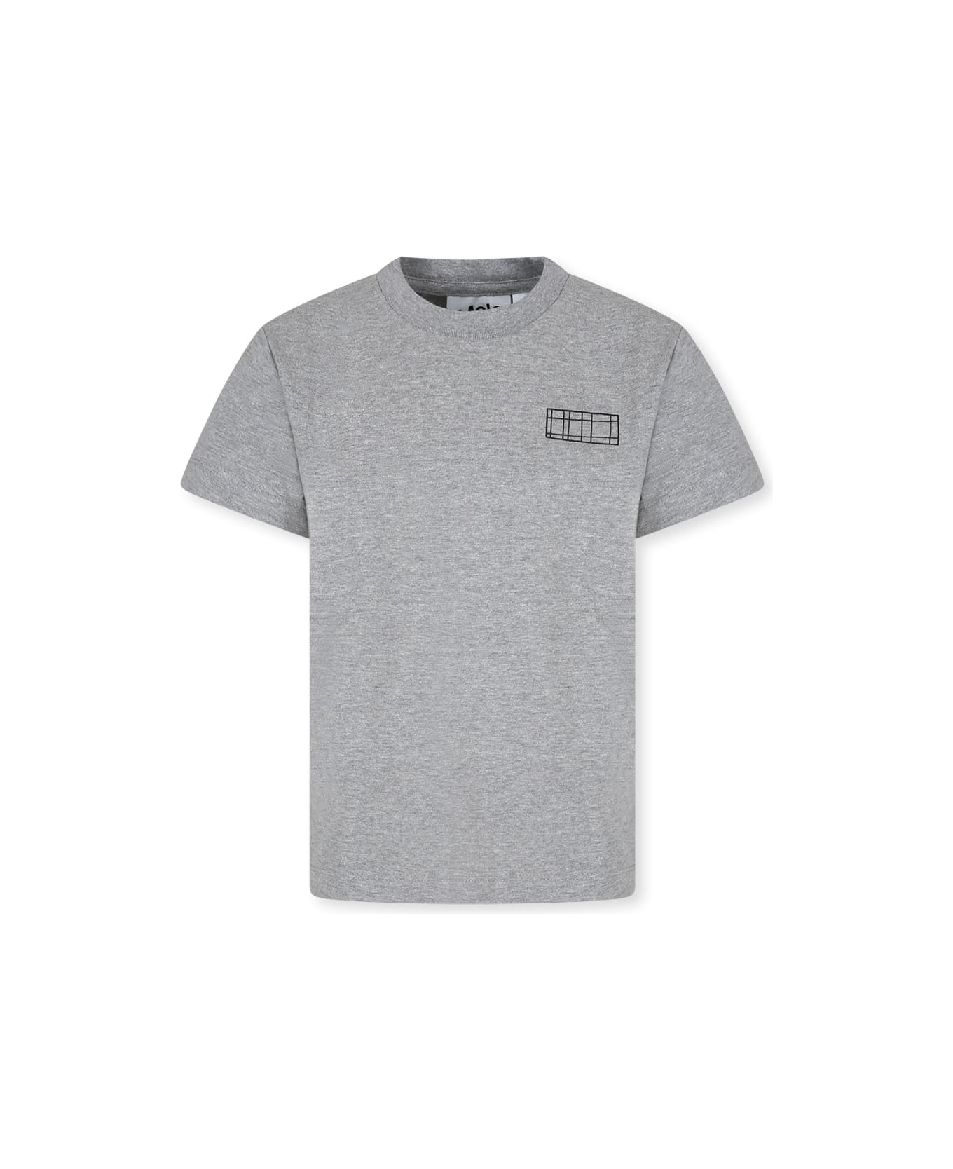 Molo Grey T-shirt For Kids With Logo - Grey