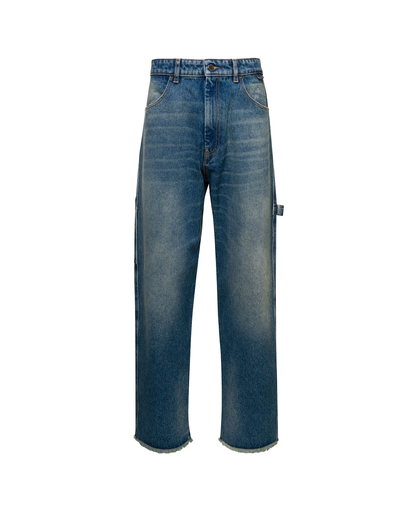 DARKPARK Blue Denim Straight Leg Cut Jeans In Cotton Man - Blu