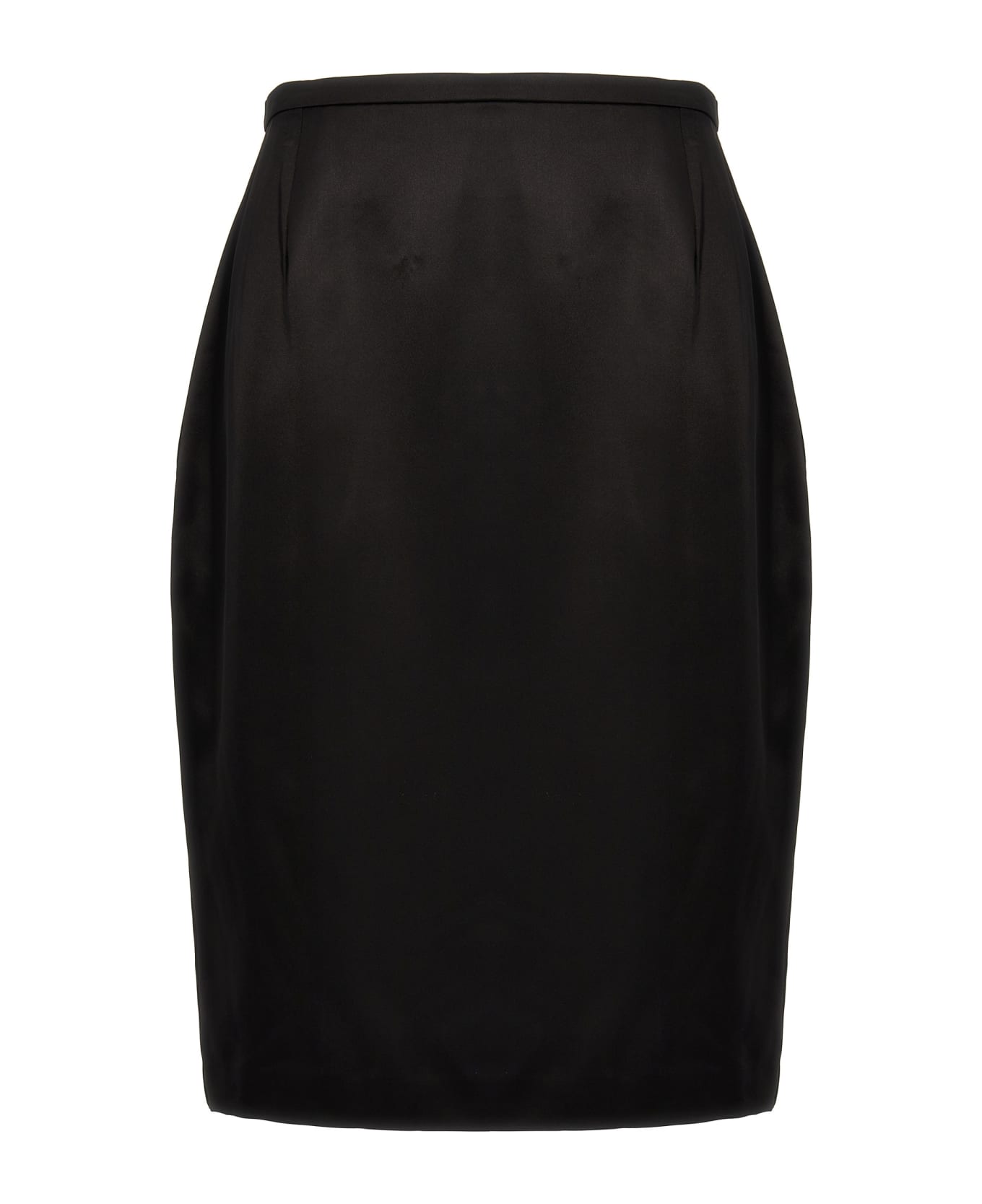 Saint Laurent Satin Pencil Skirt - Black スカート
