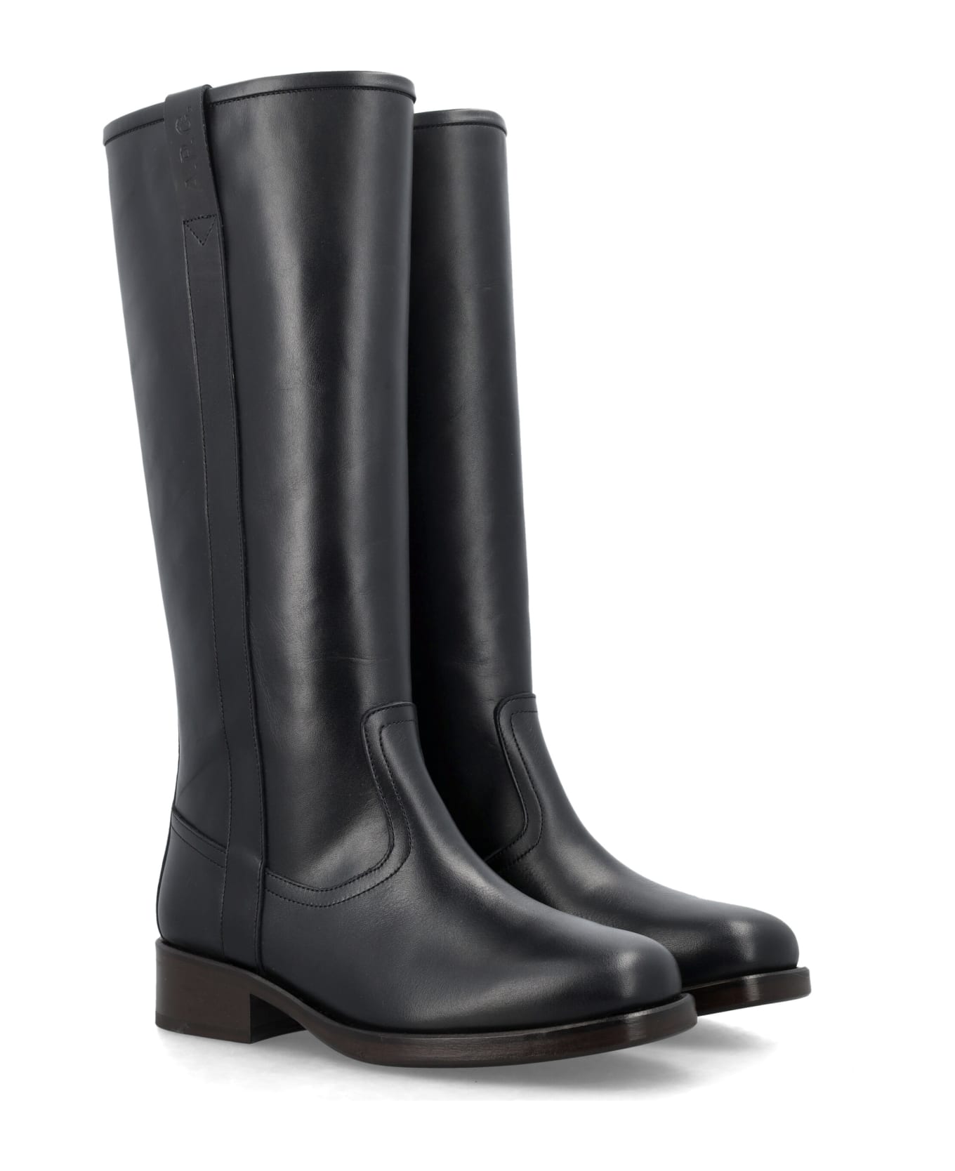 A.P.C. High Leather Boots - BLACK