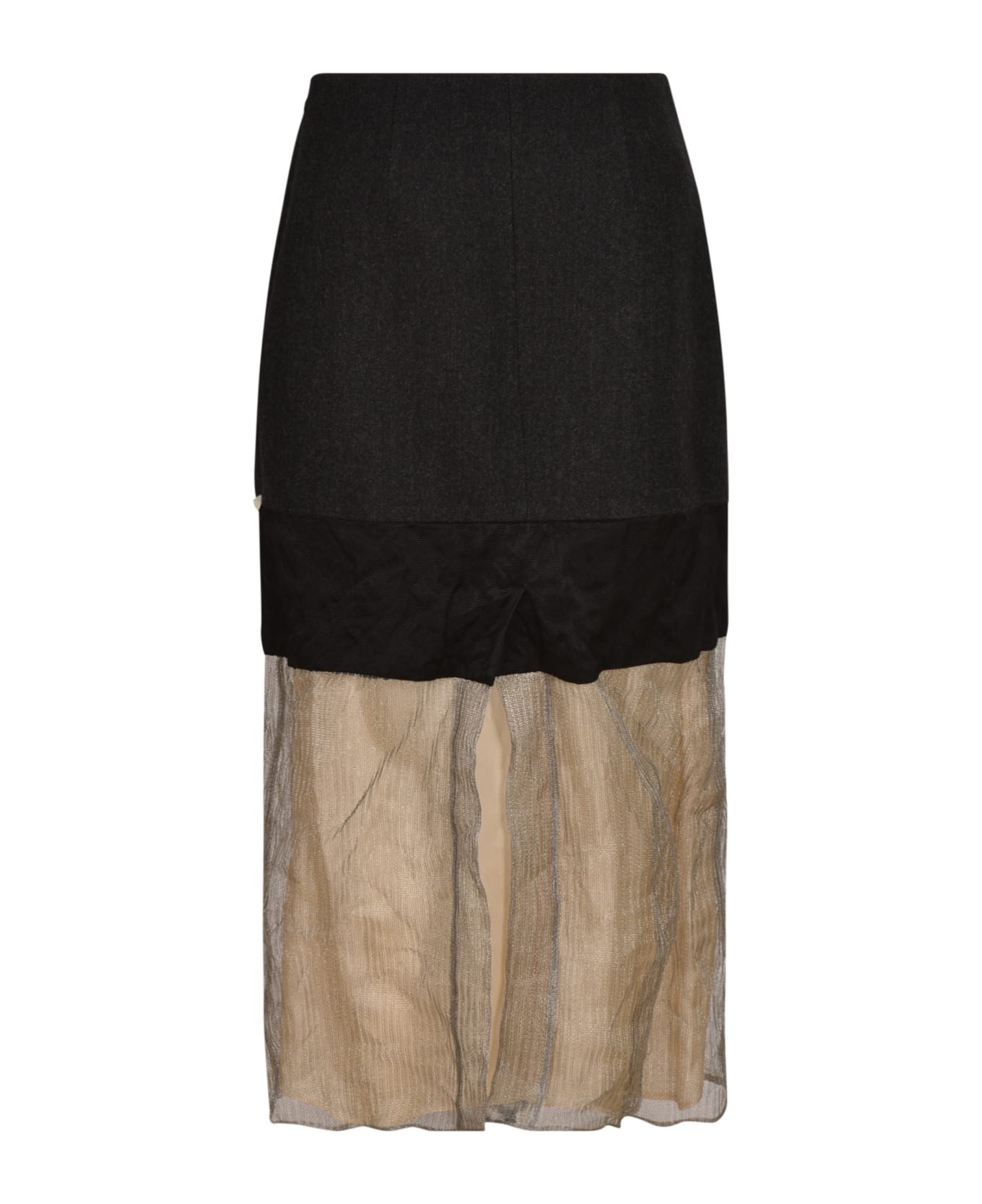 Prada Mesh Paneled Skirt - Acciaio