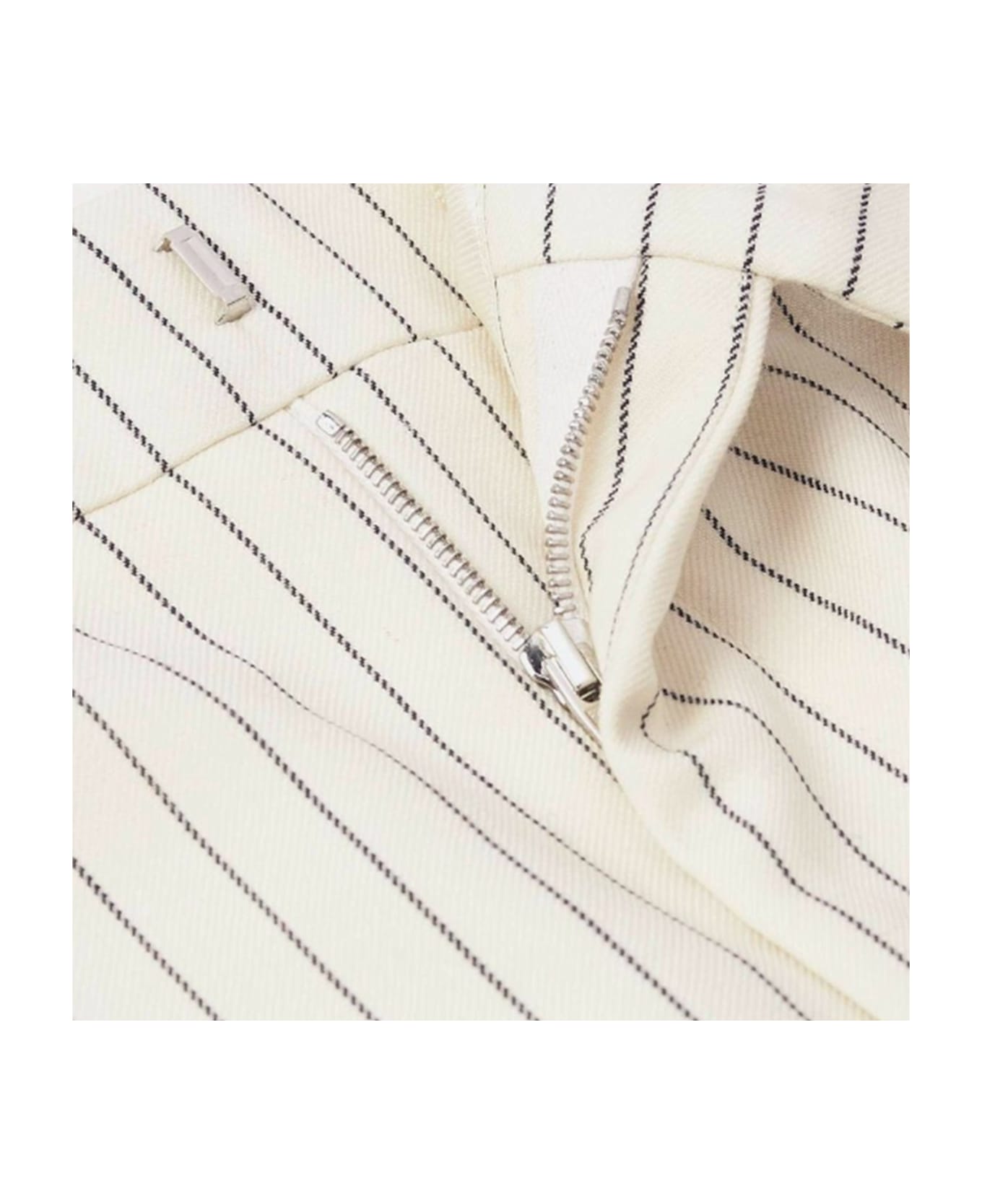 Celine Wool Striped Pants - White