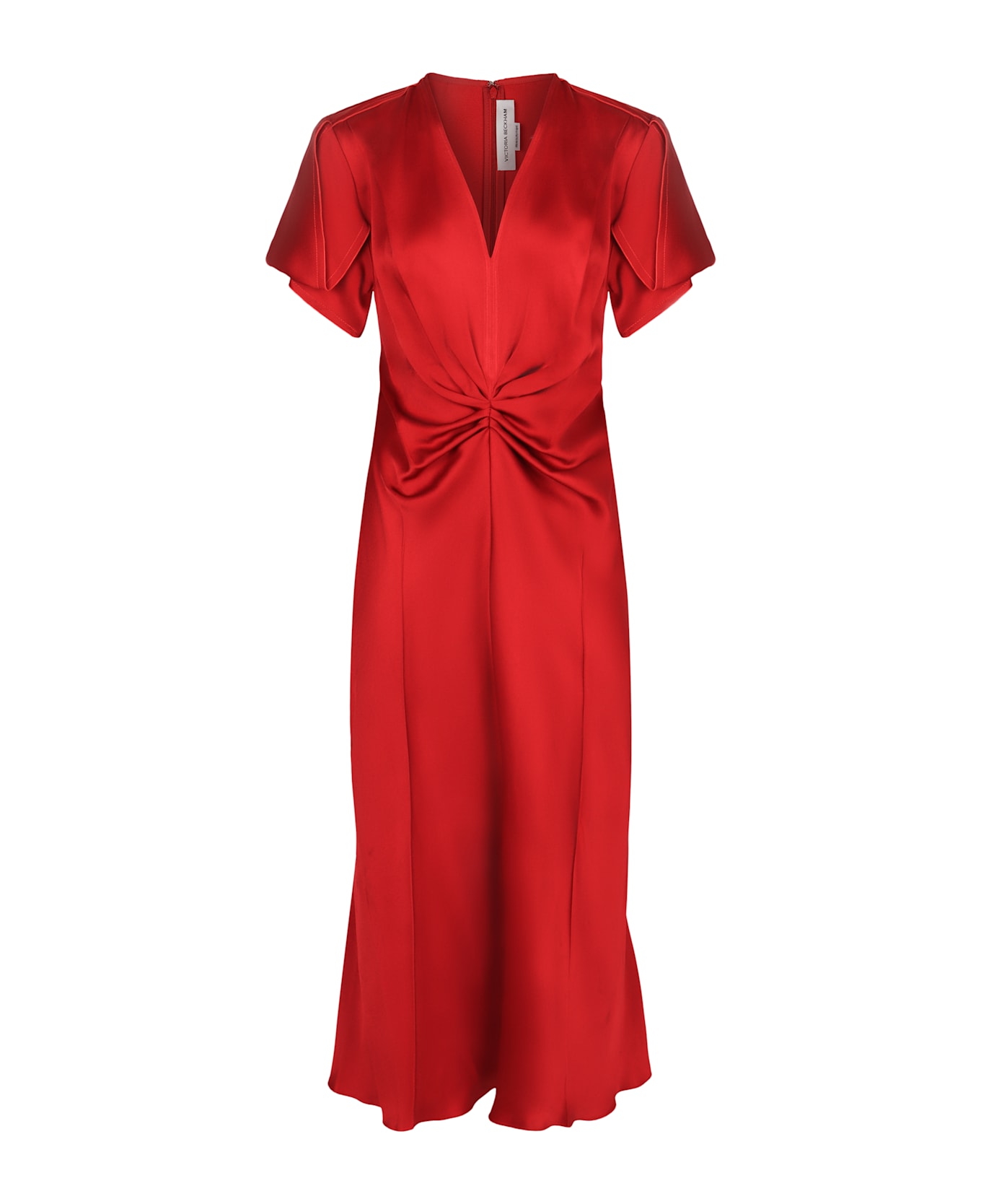 Victoria Beckham Draped Midi Dress - red
