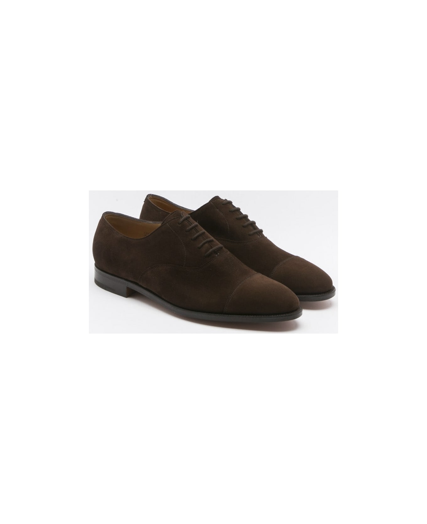 John Lobb City Ii Dark Brown Suede Oxford Shoe (fitting E)