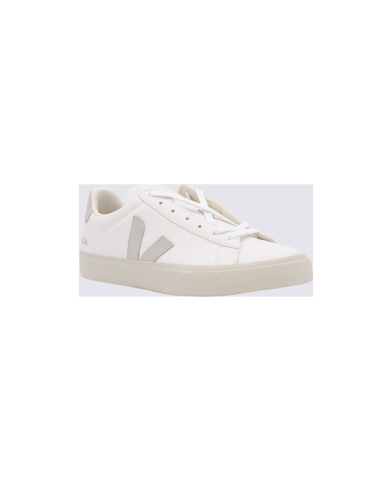 Veja White And Beige Faux Leather Campo Sneakers - EXTRA-WHITE_NATURAL-SUEDE