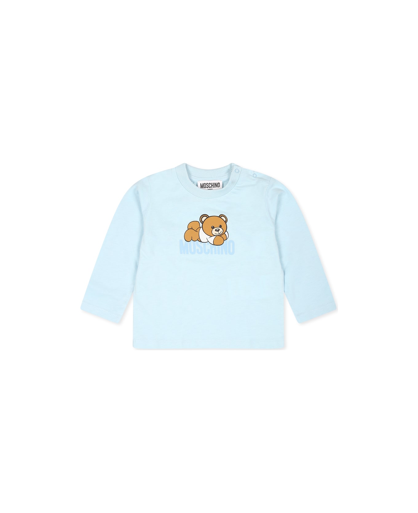 Moschino Light Blue T-shirt For Baby Boy With Teddy Bear - Light Blue