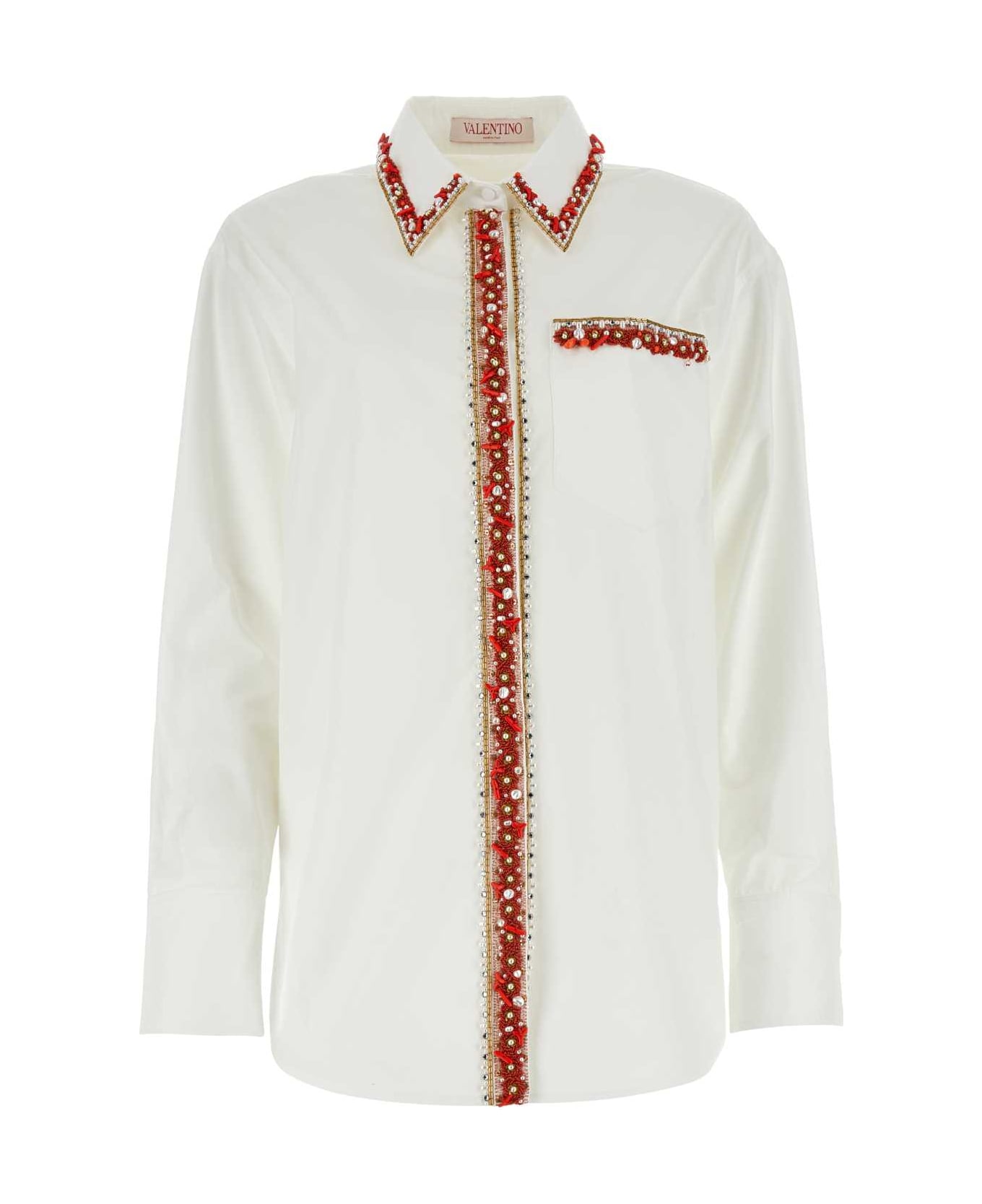 Valentino Garavani White Poplin Shirt - BIANCOCORALLO