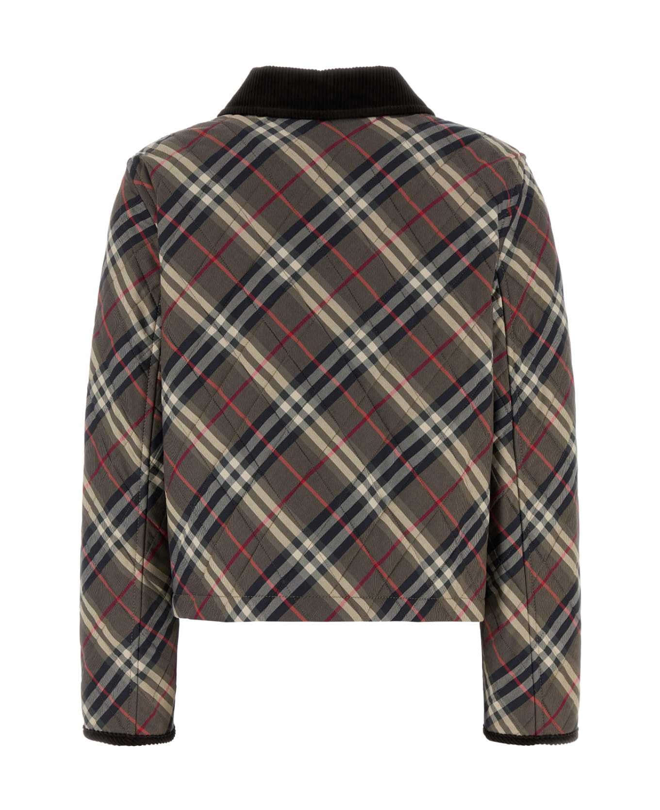 Burberry Embroidered Cotton Jacket - MOSSBROWNINKGREY