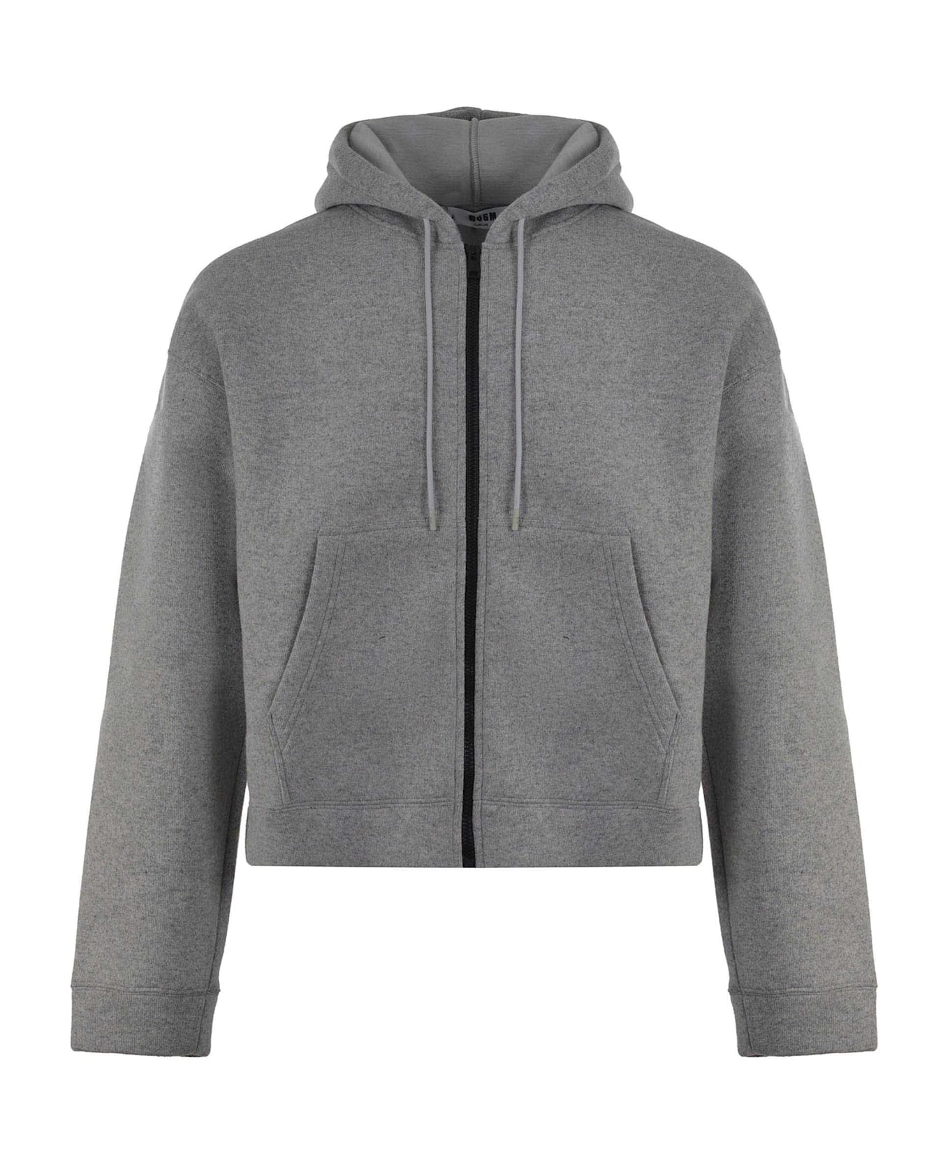 MSGM Sweatshirt In Scuba Effect Wool Blend. - Light Grey