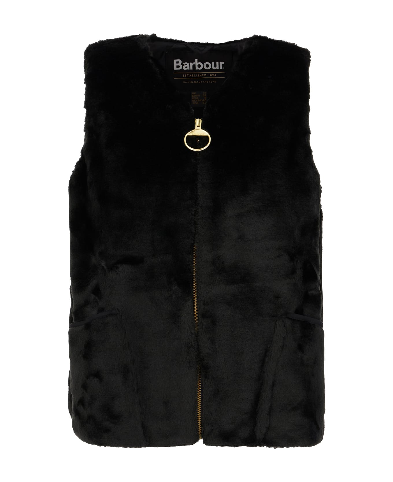 Barbour Black Eco Fur Blend Vest - BLACK