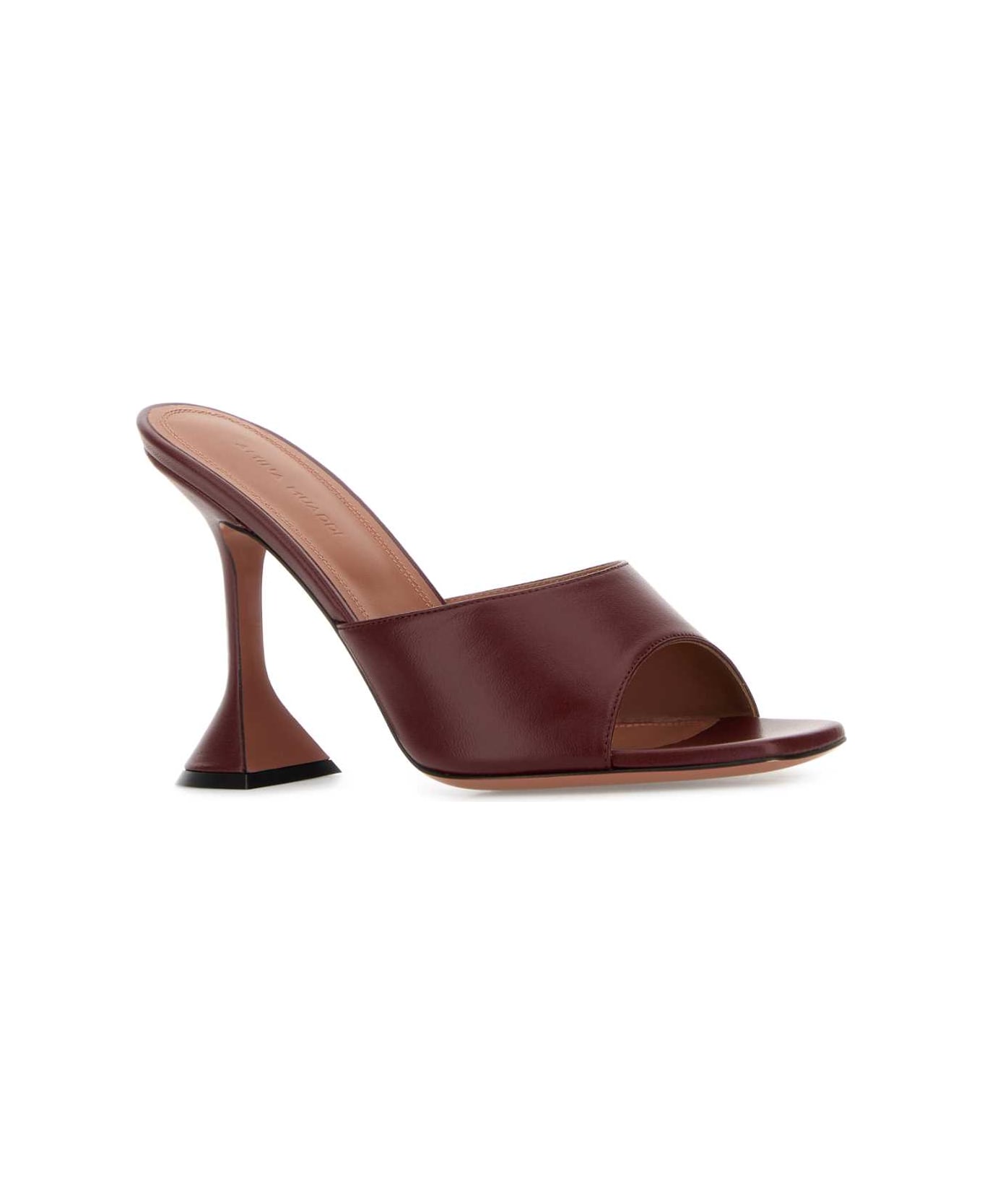 Amina Muaddi Grape Nappa Leather Lupita Mules - WINE95MMCLHEEL
