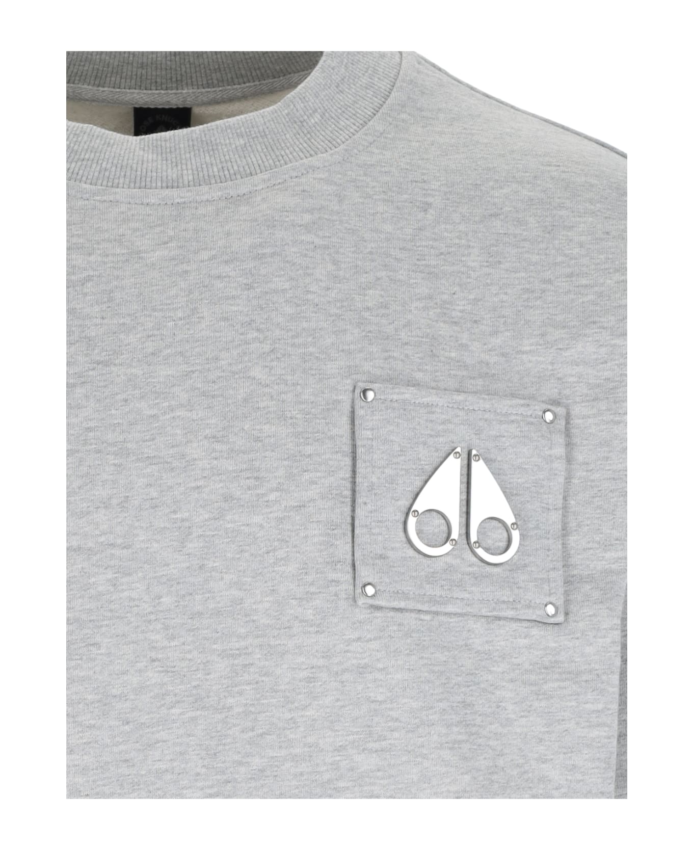 Moose Knuckles Logo Crew Neck Sweatshirt - Gray