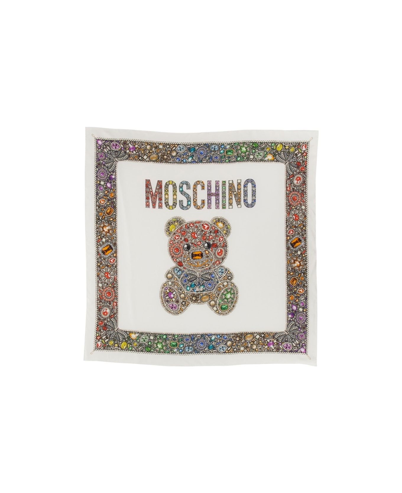 Moschino Silk Scarf - WHITE スカーフ＆ストール
