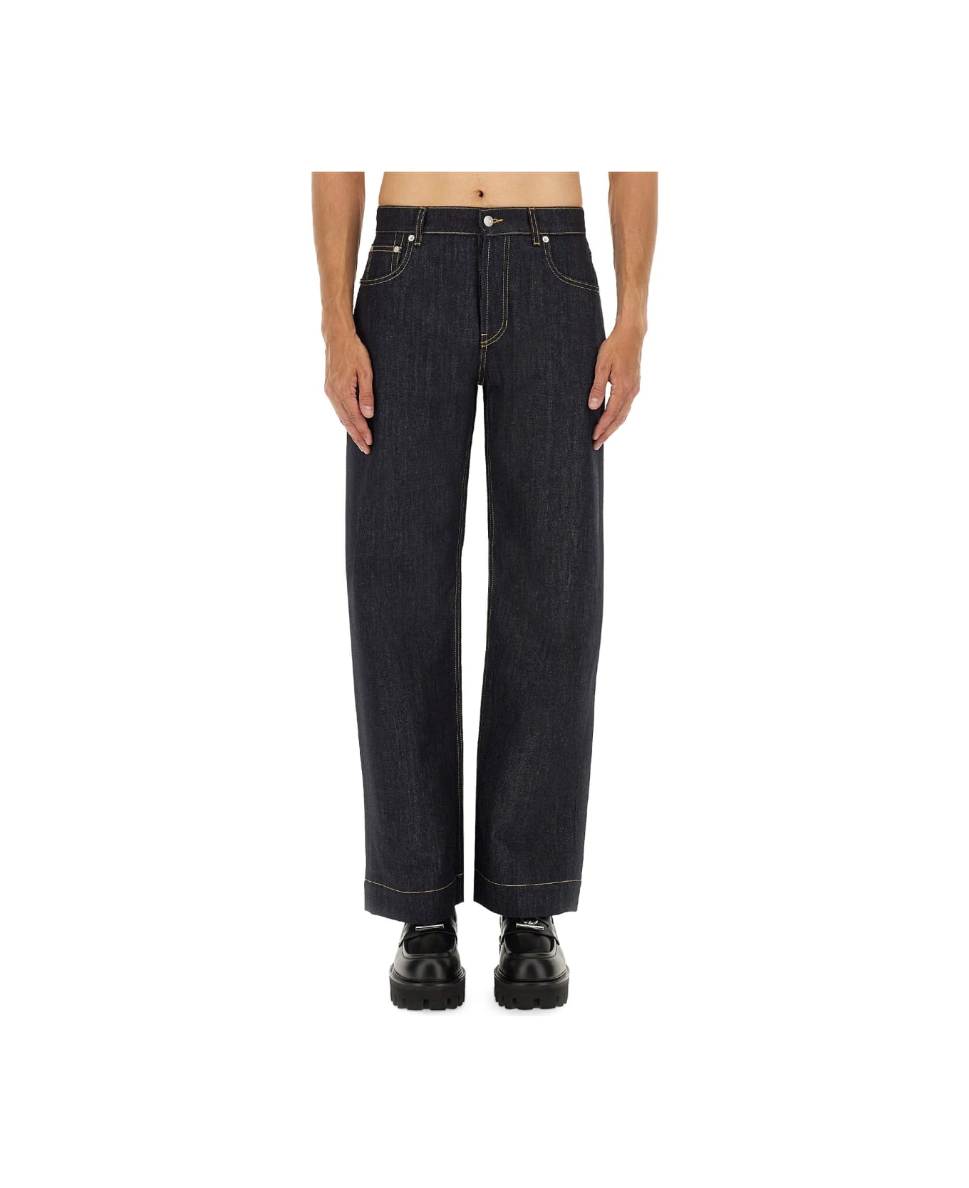 Alexander McQueen Wide Leg Jeans - DENIM