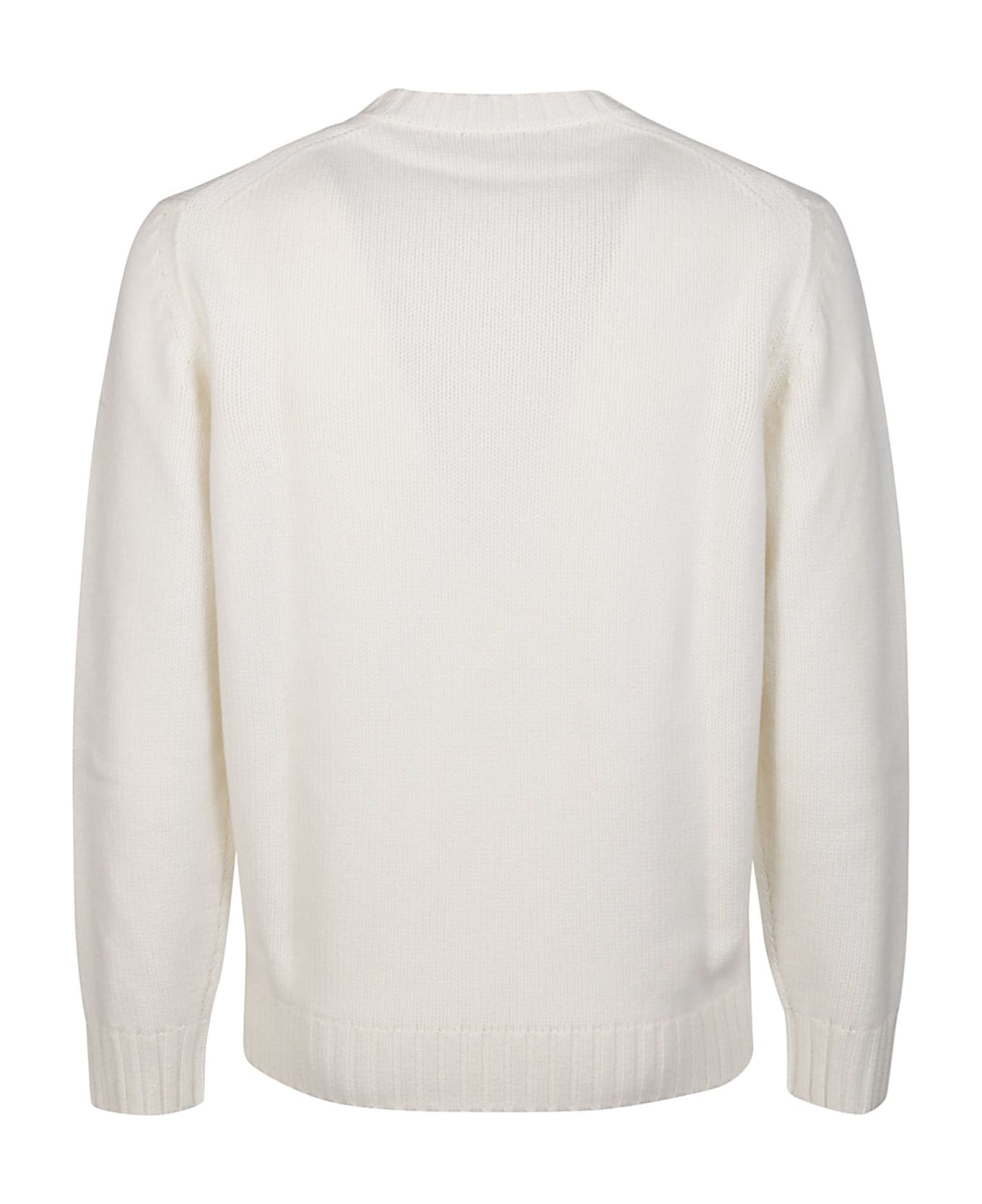 Kangra Basic Round Neck Sweater - Bianco