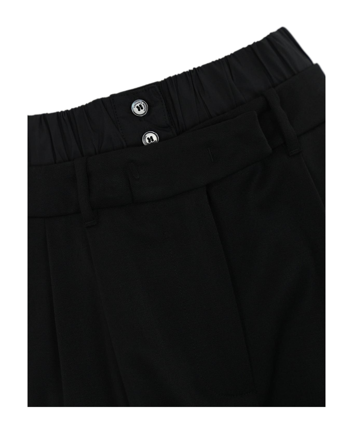 Liviana Conti Double-waisted Wool Trousers - Nero