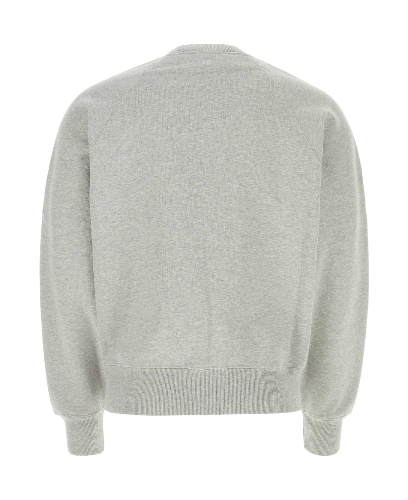 Ami Alexandre Mattiussi Light Grey Cotton Sweatshirt - HEATHERASHGREY フリース